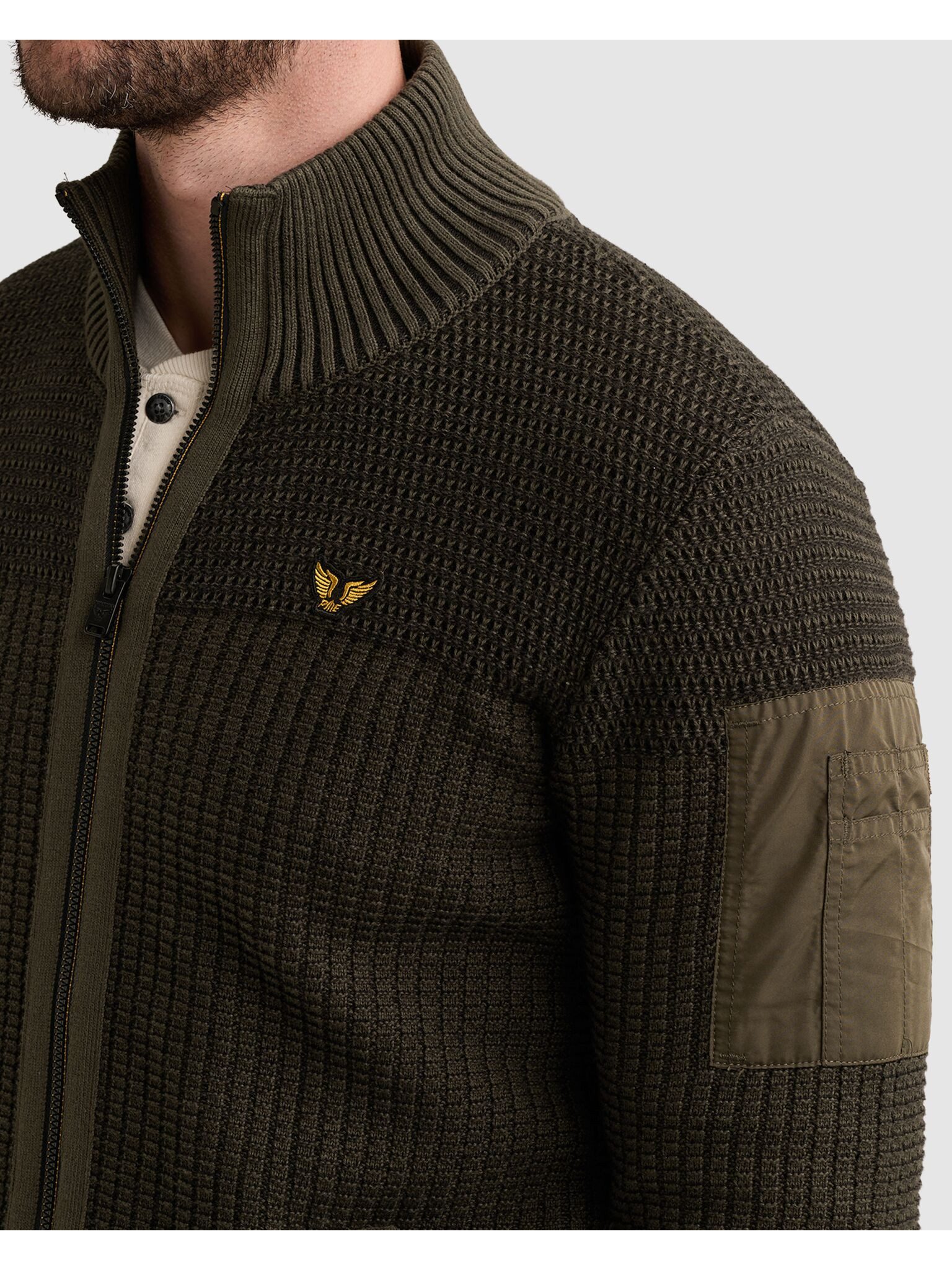 PME LEGEND Cardigan mit markanter Struktur, Baumwolle, Regular Fit – Bild 3 von 5
