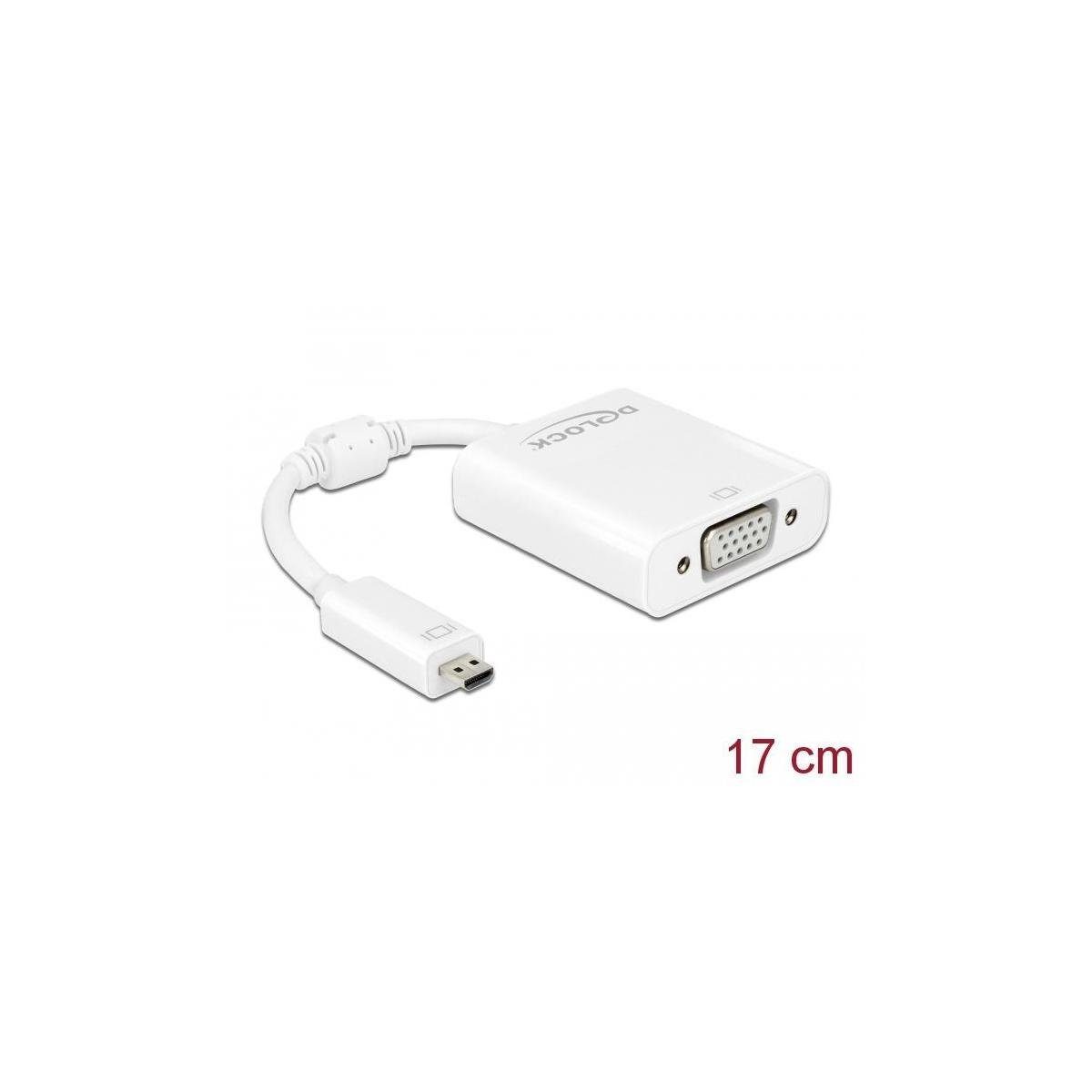 micro VGA HDMI mit Adapter D, Micro-D Buchse weiß Computer-Kabel, Audio HDMI Delock Stecker HDMI >