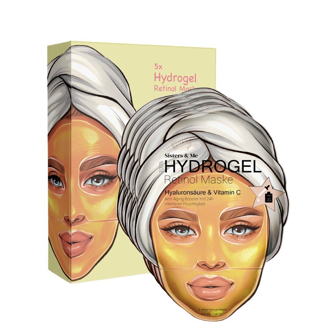 Sisters & Me Gesichts-Reinigungsmaske 5x Sisters & Me Hydrogel Retinol Maske, Anti-Aging, 5-tlg.
