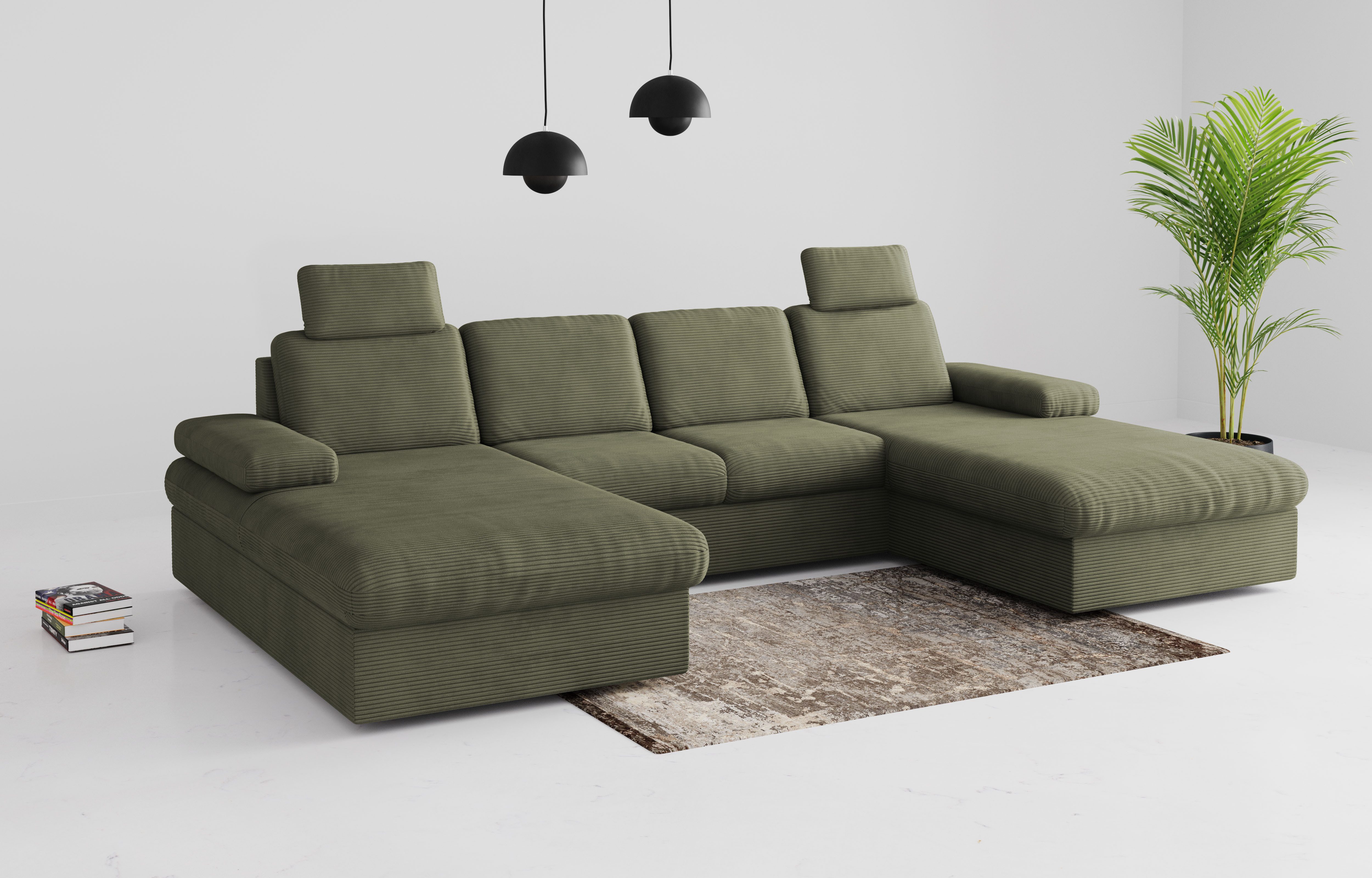 sit&more Wohnlandschaft Moreno U-Form, B: 309 cm, mit Armteilverstellung, optional Bettfunktion