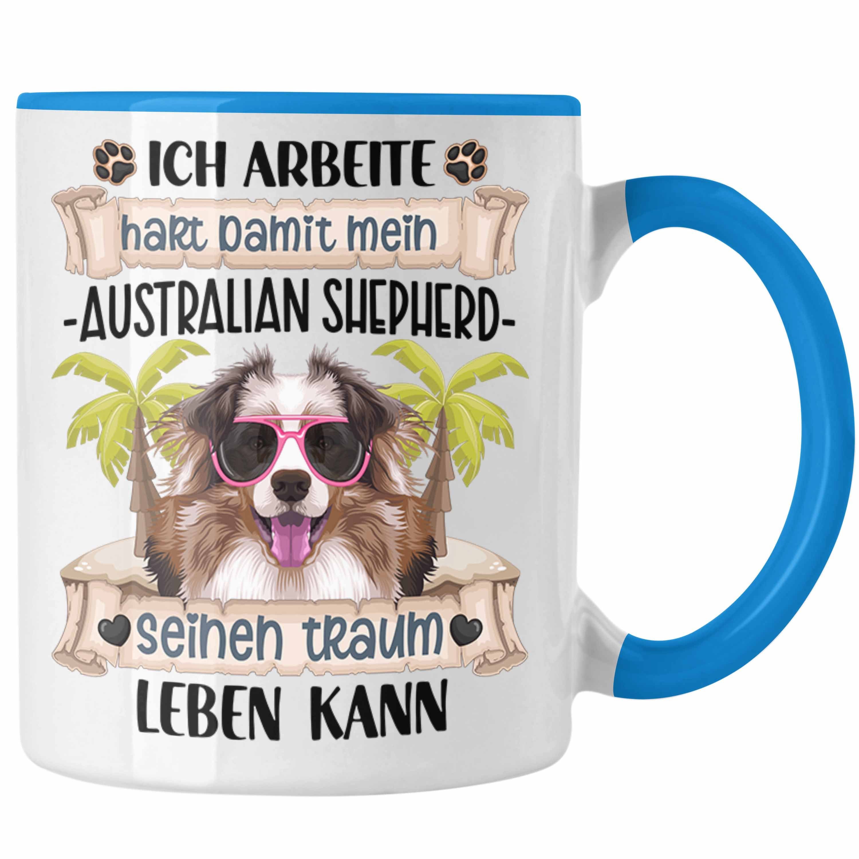 Australian Tasse Lustiger Tasse Spruch Australian Trendation Besitzer Geschenk Shepherd Blau