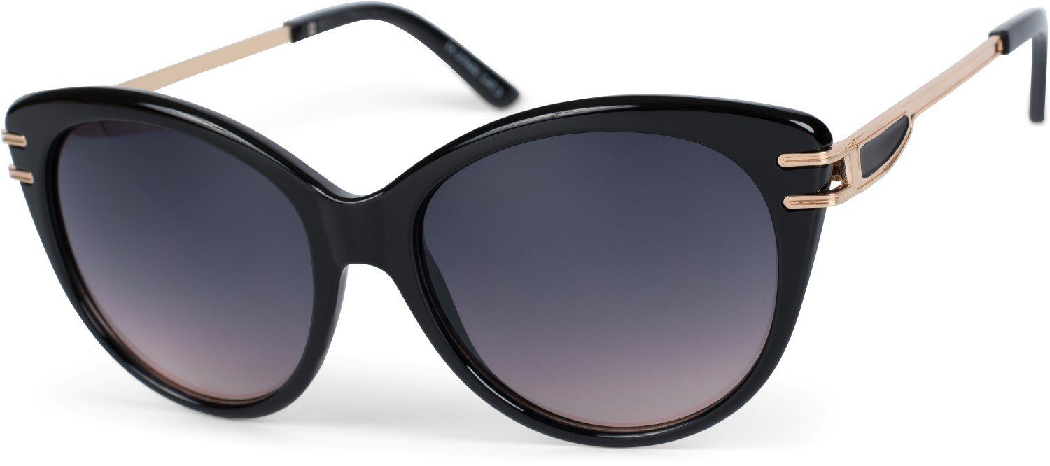 styleBREAKER Sonnenbrille (1-St) Getönt Gestell Grau Verlauf / Schwarz Glas