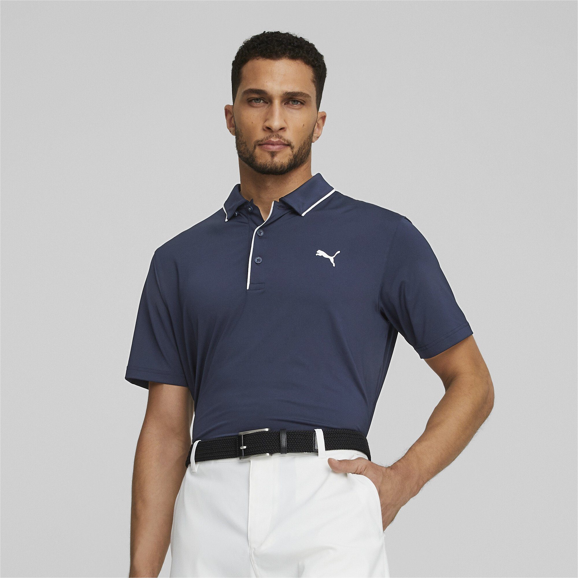 Golfpolo PUMA Navy Herren Poloshirt Bridges Mattr Blue Blazer