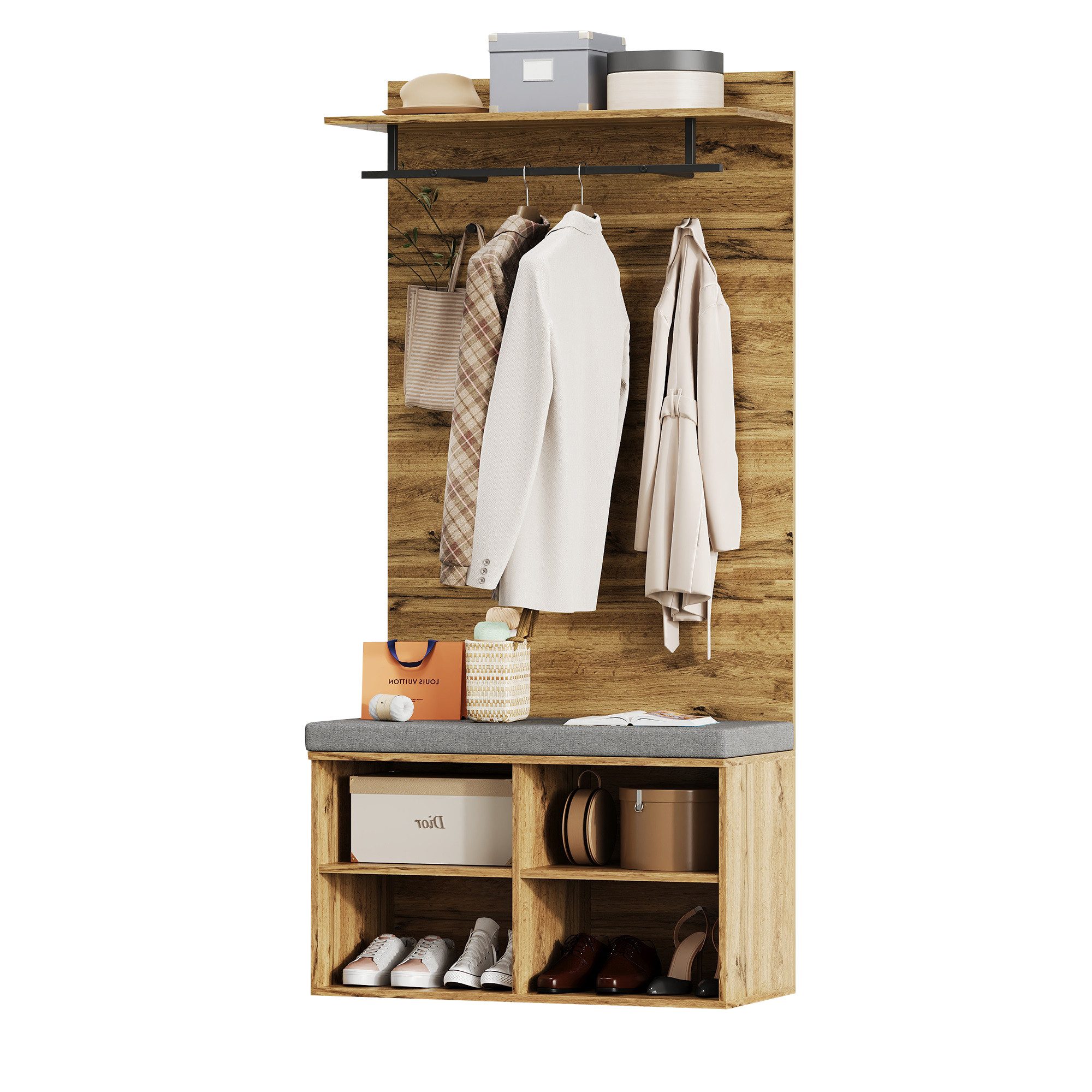 OKWISH Garderoben-Set in Holzoptik, (Schuhbank, Schuhschrank, günstig online kaufen