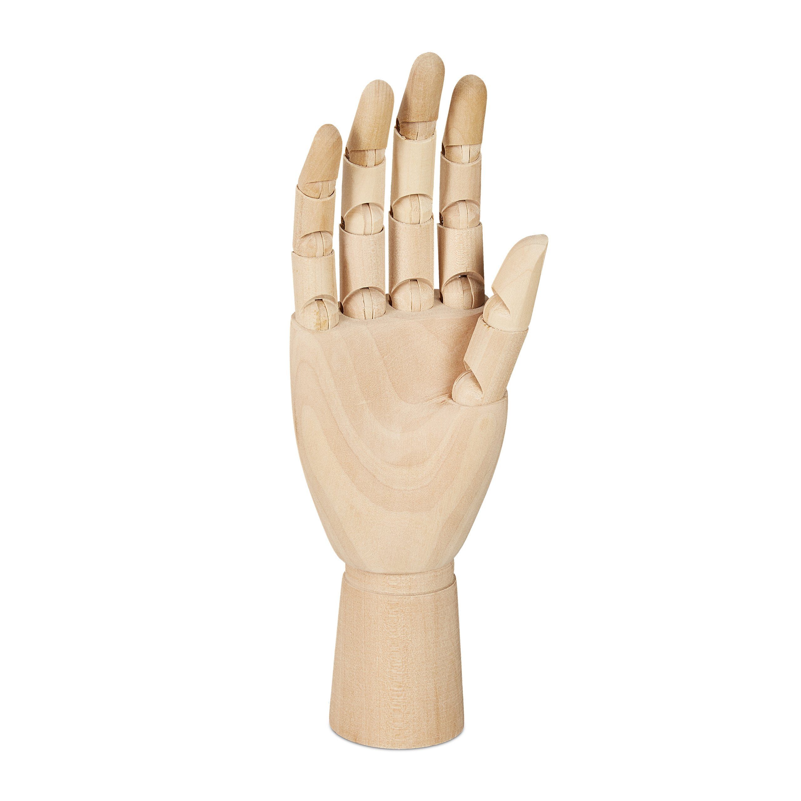 relaxdays Sammelfigur Rechte Holzhand zum Skizzieren