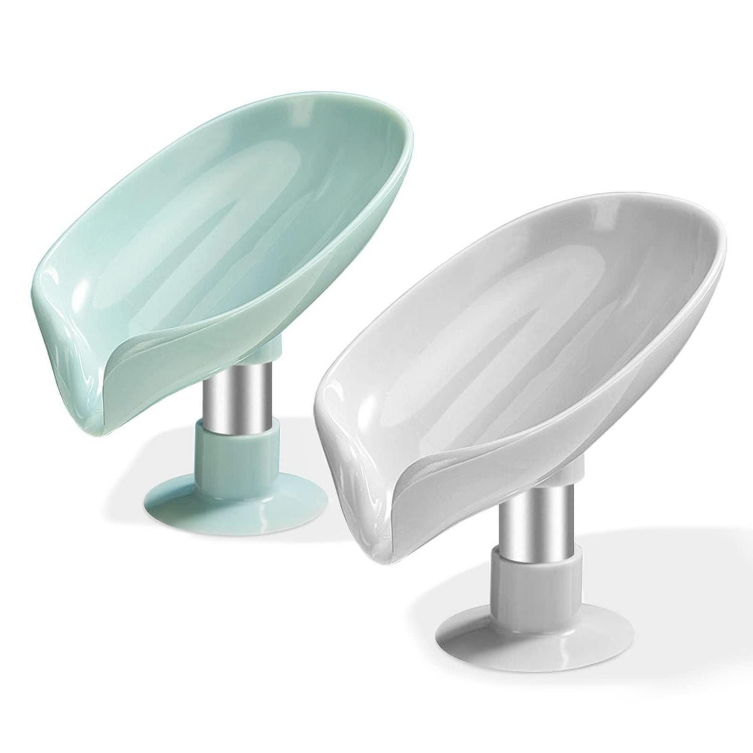 LuxusKollektion Seifenschale Seifenschale mit Abfluss 2er-Set Grün/Grau, Breite: 9.5 cm, 2-St.