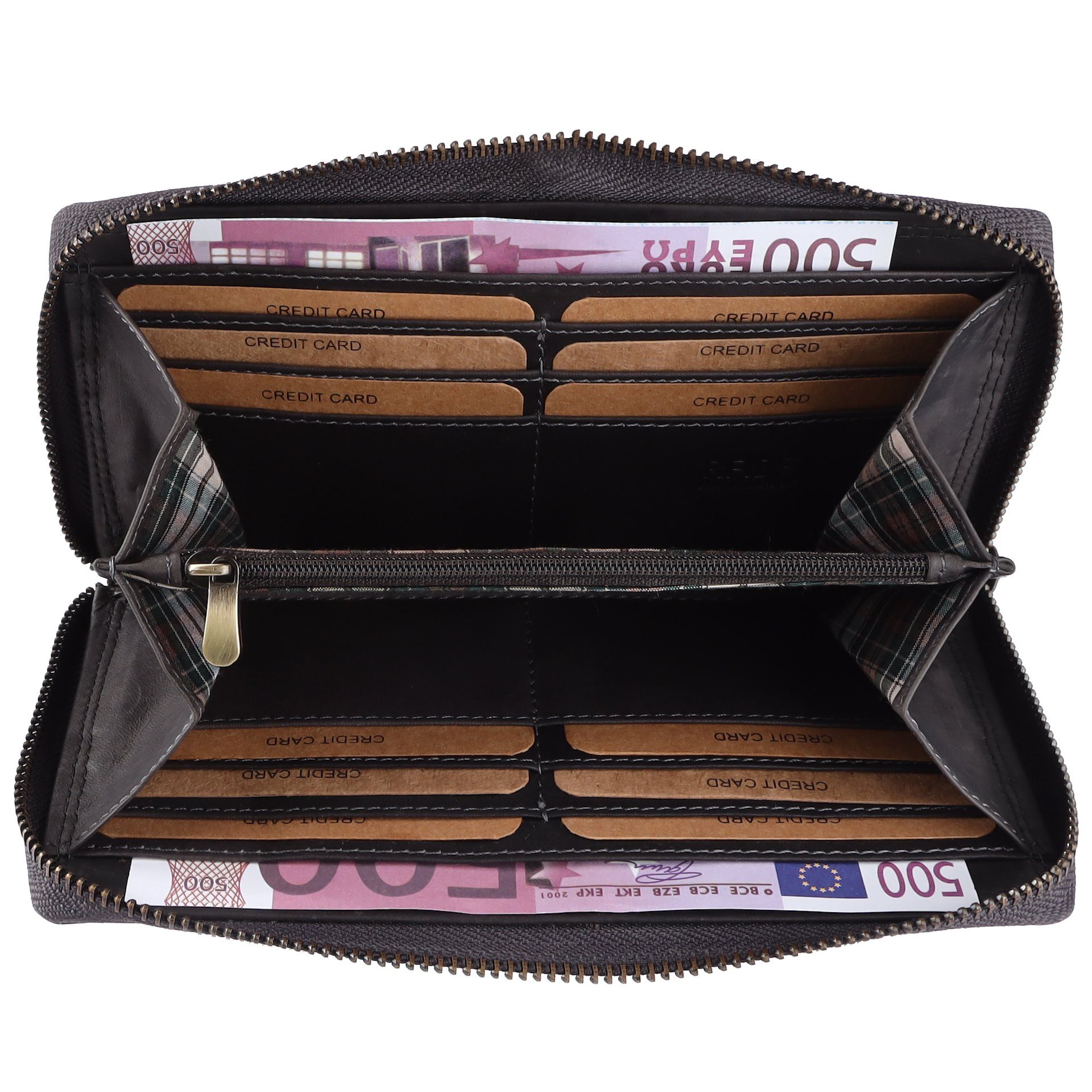 Benthill Geldbörse Damen Echt Leder Langes Portemonnaie RFID Vintage Geldbe günstig online kaufen