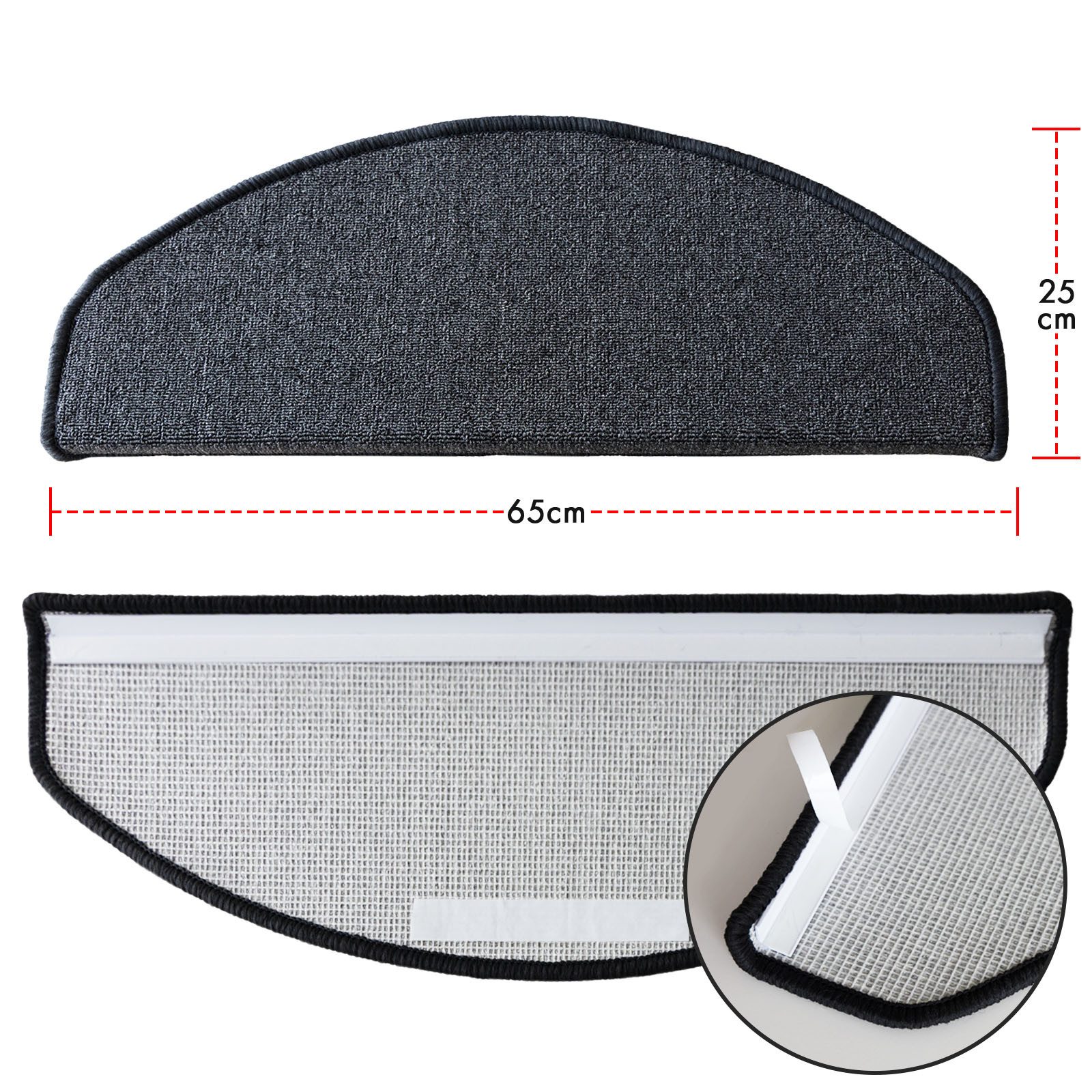 Floordirekt Stufenmatte London Pro, Im modernen Design, Halbrund, Rutschhem günstig online kaufen