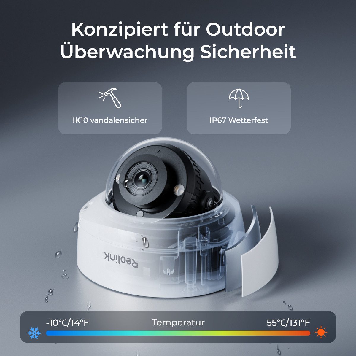 Reolink Überwachungskamera RLC-840A (Außenbereich, Innenbereich, IK10 Vandalismus,4K 8MP Ultra HD,125° breiter Sichtwinkel,2-Wege-Audio) – Bild 2 von 5