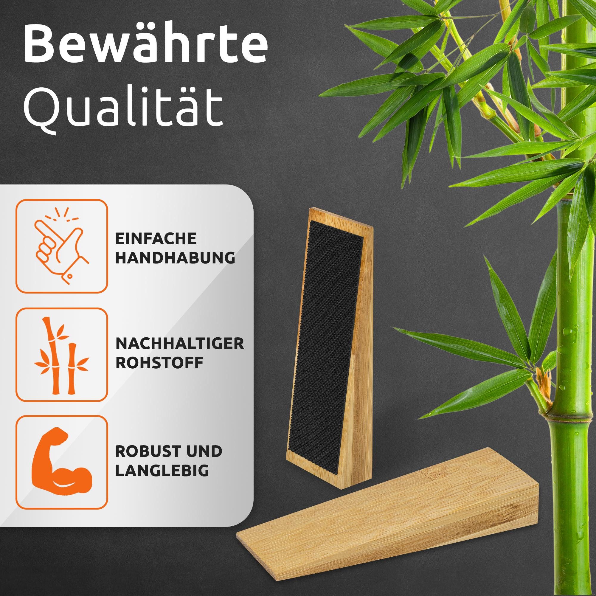 ECENCE Bodentürstopper 4x Türkeile Bambus Türstopper rutschfest mit (4 St) günstig online kaufen