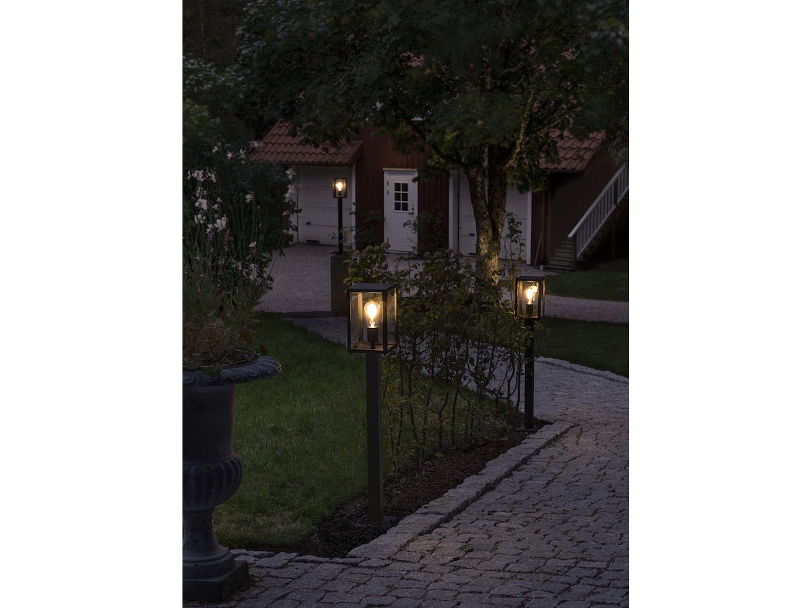 meineWunschleuchte LED Landhausstil 100cm warmweiß, Wegbeleuchtung H: Garten wechselbar, beleuchten, Pollerleuchte, LED Schwarz