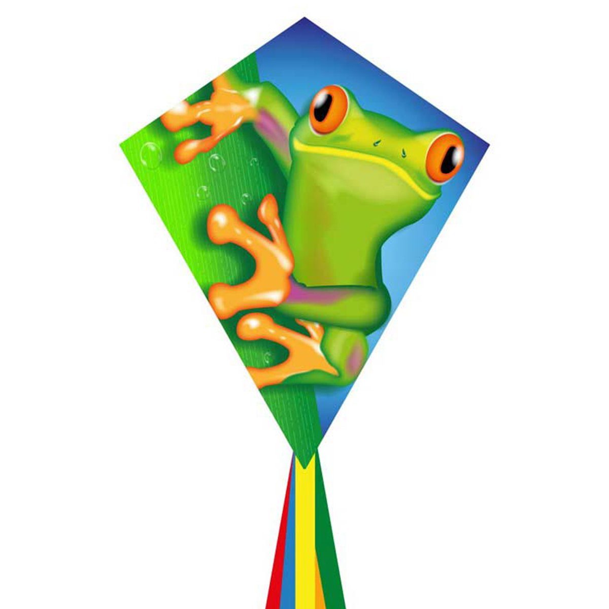 HQ Flug-Drache Kinderdrachen Einleiner Drachen HQ Eddy Froggy 70 cm Flugdrachen, Ready to Fly, inkl. Griff mit Schnur