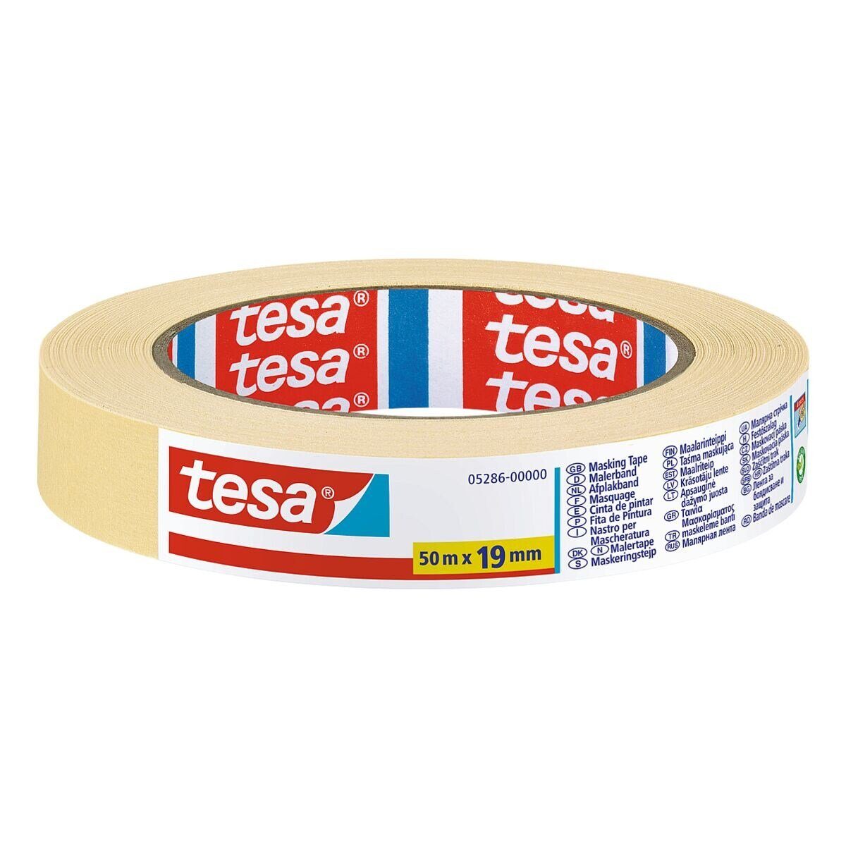 tesa Klebeband Basic 19 mm/50 m, Kreppband / Malerband