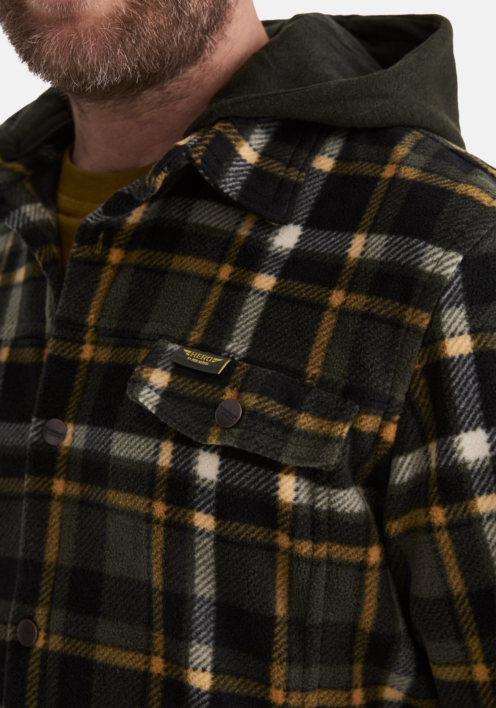 HERO by John Medoox Kapuzenhemd HUNTER Workwear Arbeitshemd mit Kapuze Arbeitshemd mit Kapuze Funktionsqualität für Herren