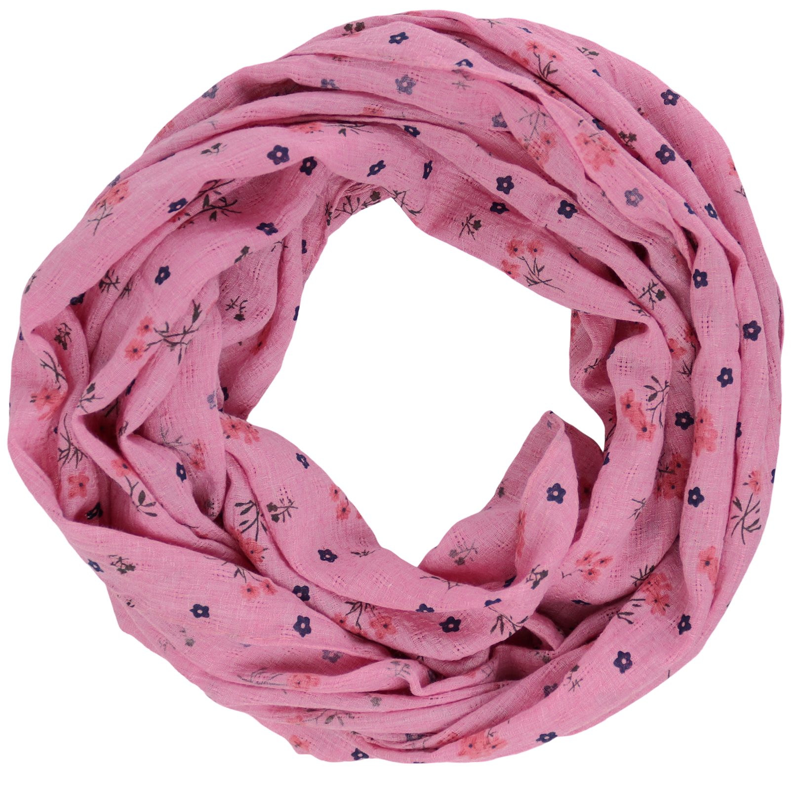 Loop Damen Schal mit Blumen-Muster Weich aus 100% Baumwolle