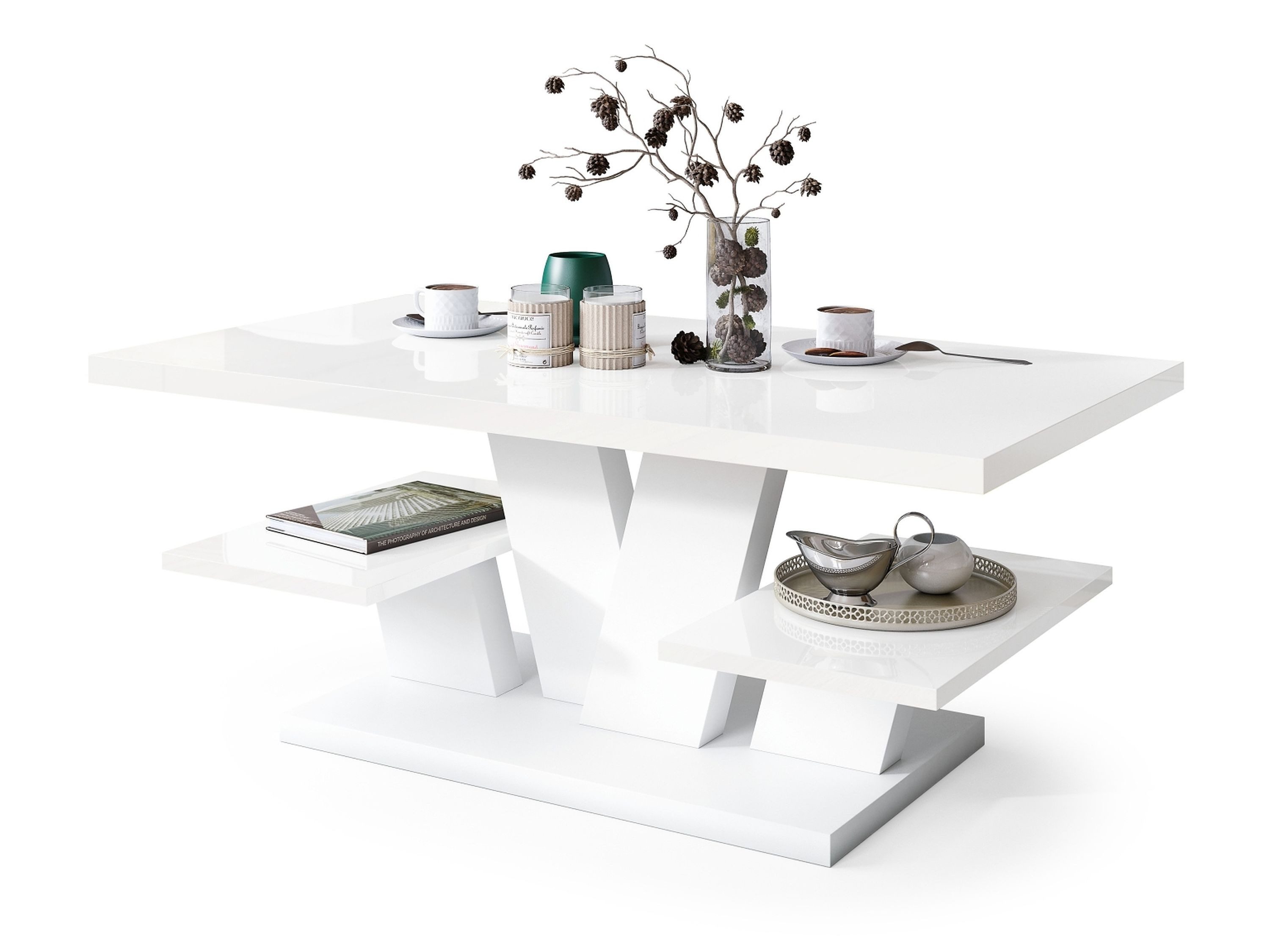 designimpex Couchtisch Design Viva Tisch Wohnzimmertisch 110x60x45 cm mit Ablagefläche