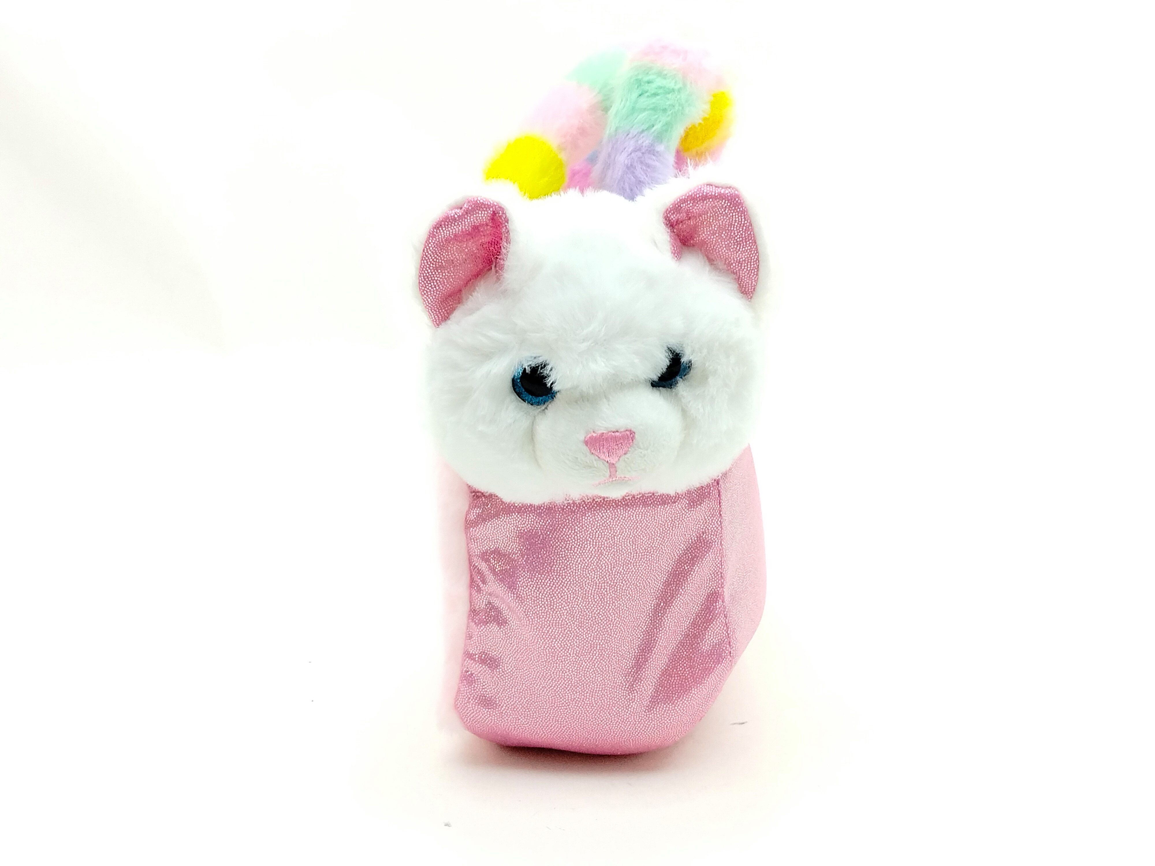 bb Klostermann Kindergartentasche Rosa Plüsch-Handtasche „Sweet“ mit weißer Plüschkatze