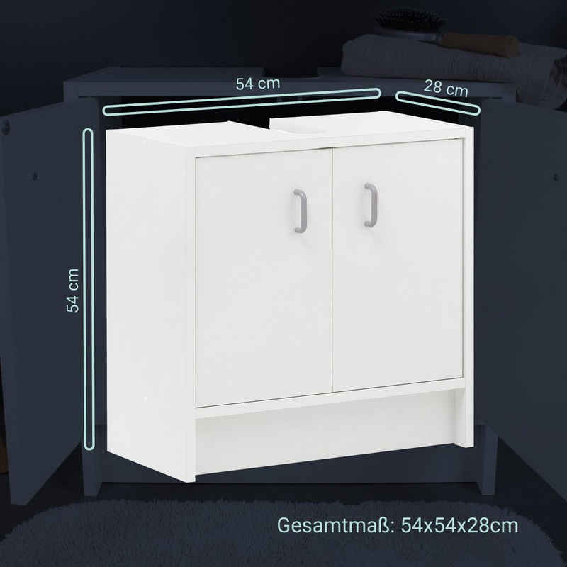 Badmobil Waschbeckenunterschrank DORE Waschbeckenunterschrank in Weiß – 54 cm