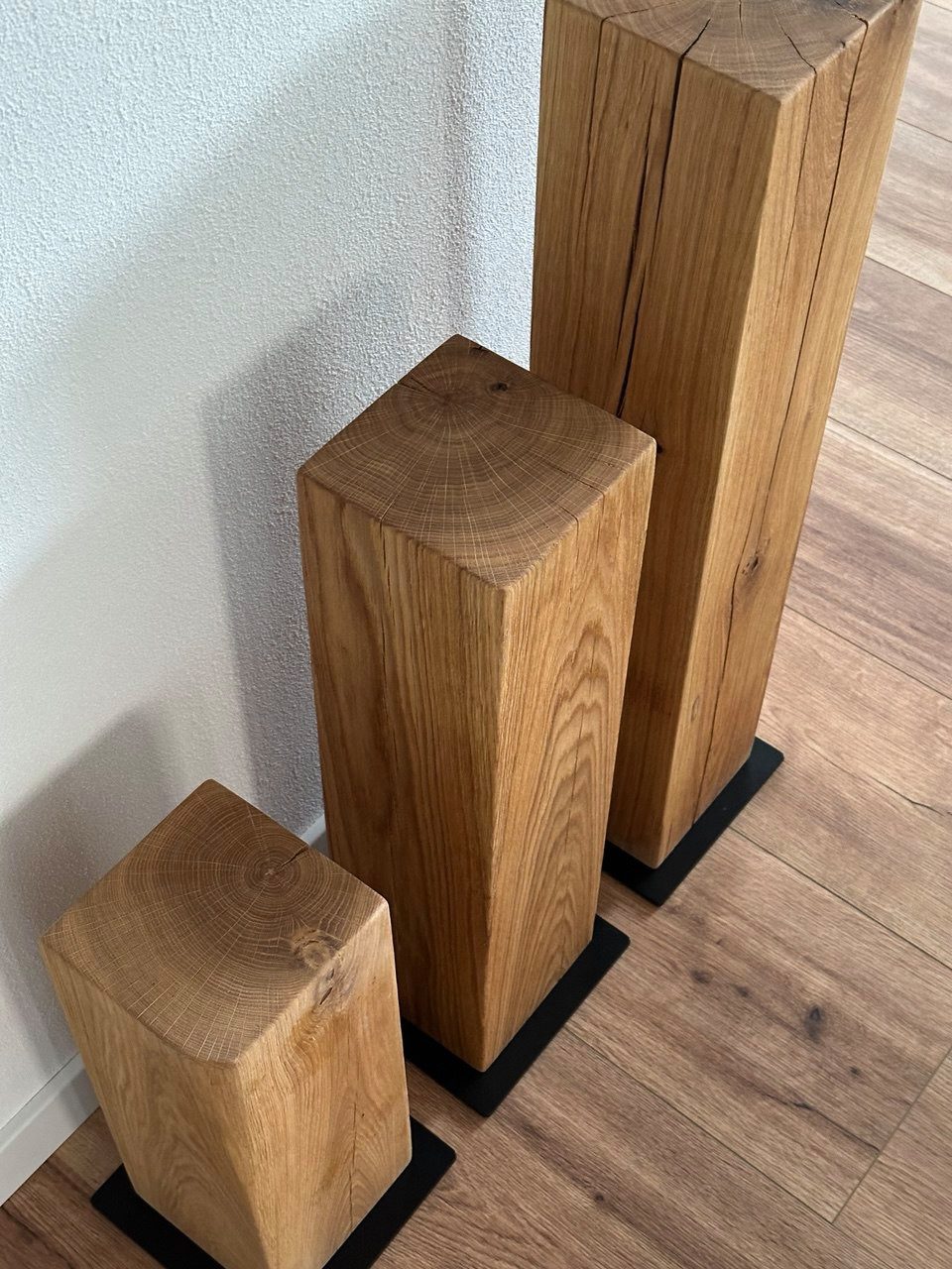 Schräder Interior Blumenständer Eichenbalken Eichenstele Stele Deko Holzbalken Kerzenständer Vase