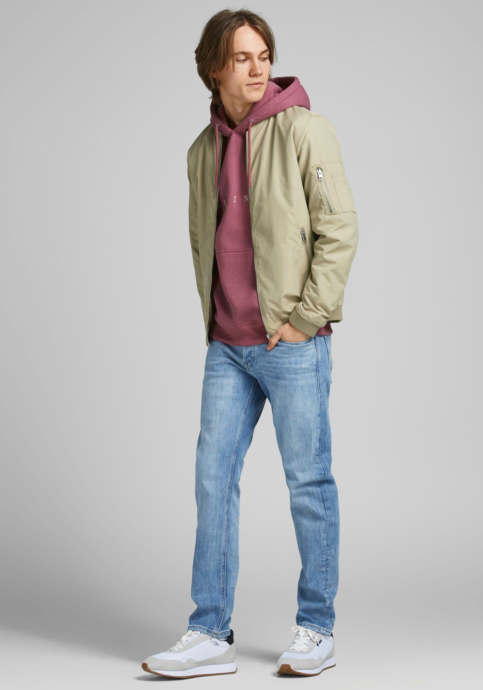 Jack & Jones Blouson JJERUSH mit Stehkragen und Reißverschlusstaschen unifarben, modisch, regular fit, Polyester