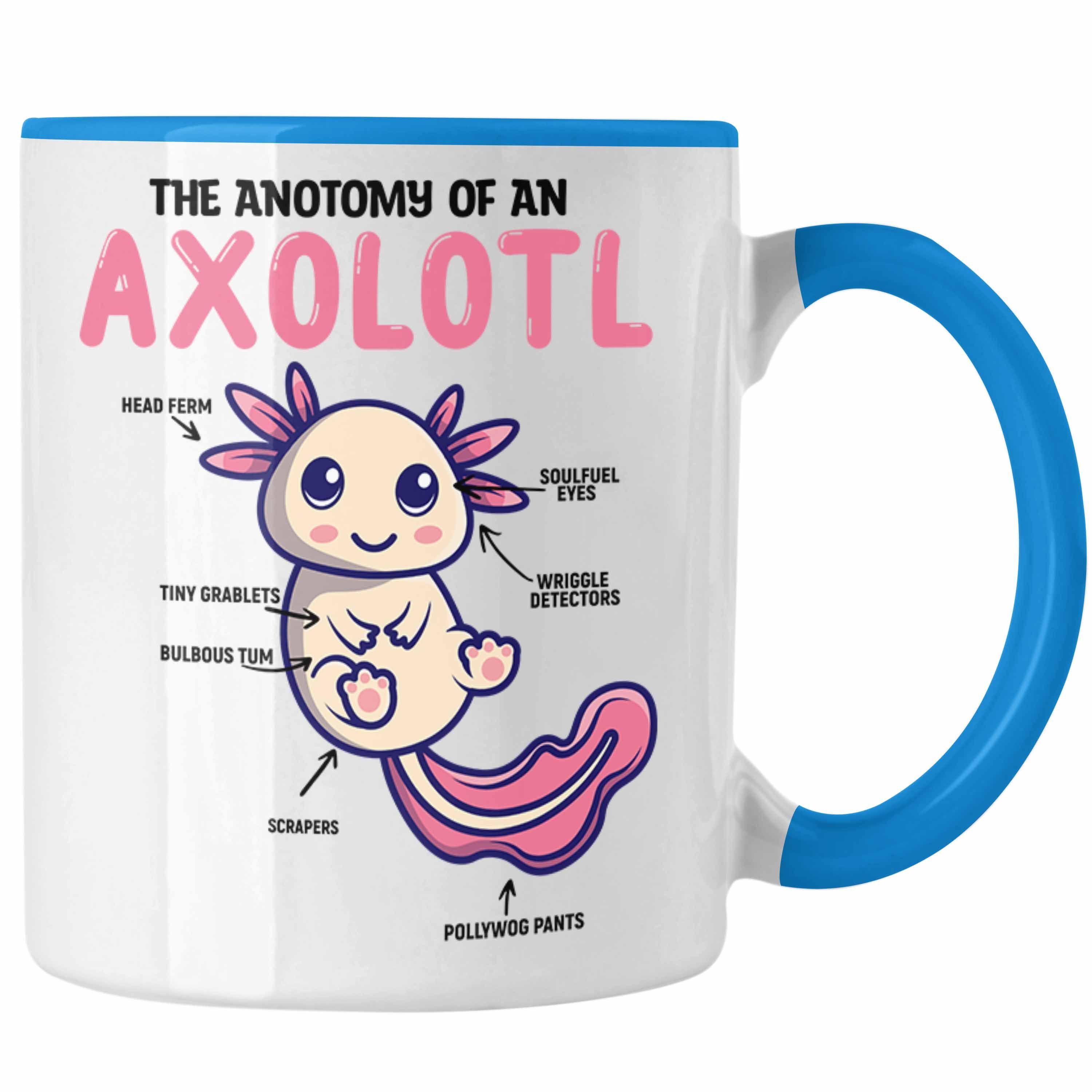 Trendation Tasse Trendation - Axolotl Tasse Geschenk für Schwanzlurch-Liebhaber Blau