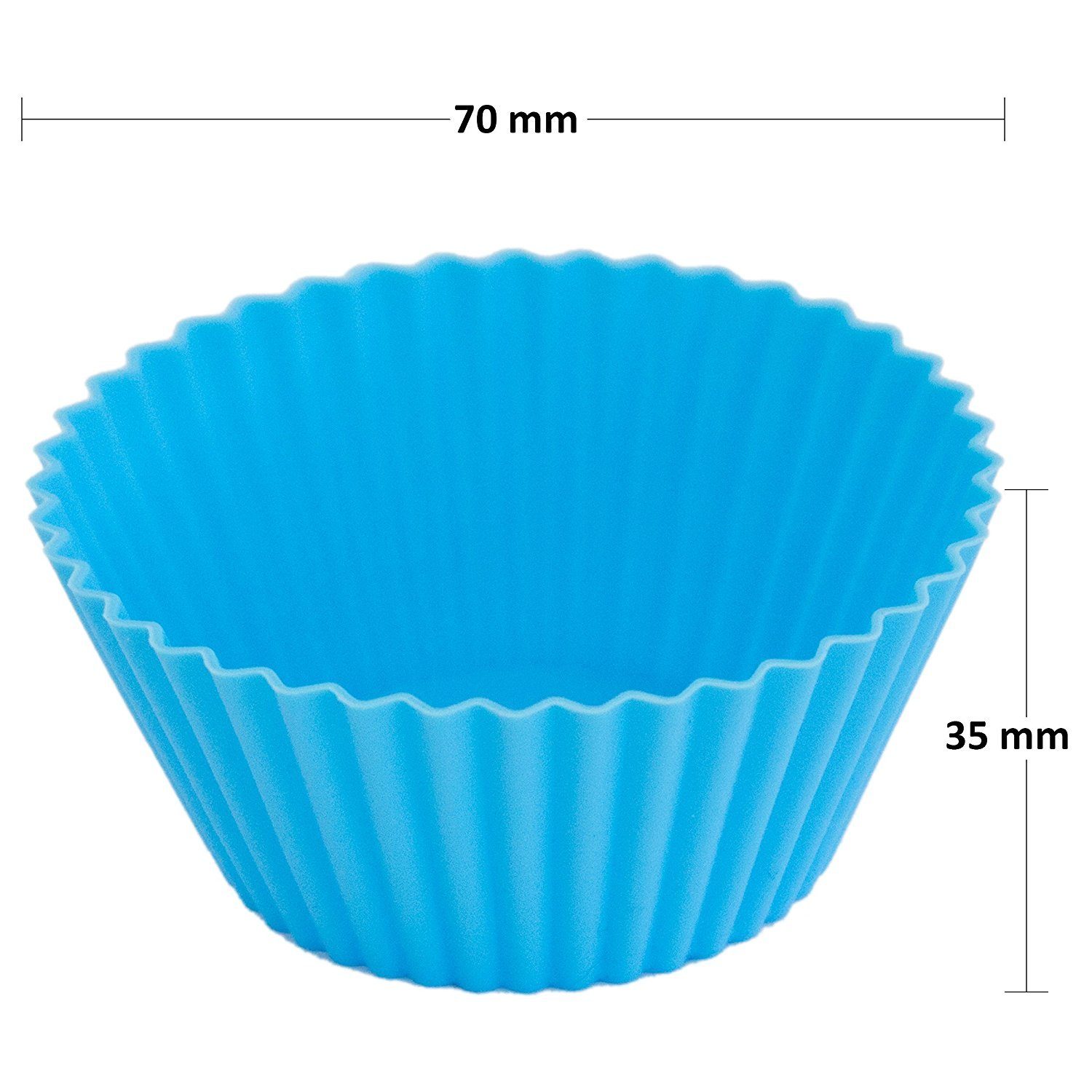 Muffin Silikon 4 RUBBERNECK 24 in Cupcakes, für Kuchen, Förmchen Farben, Stück (24-tlg) Muffinform