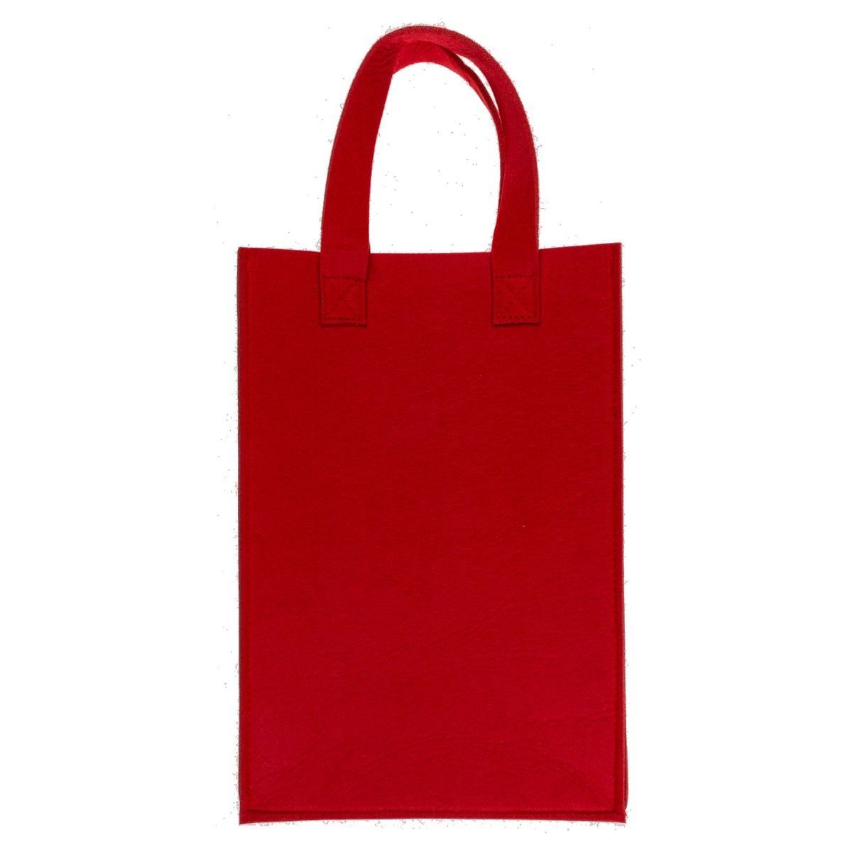 Marabellas Shop Tragetasche Rote Geschenktasche aus Filz mit Glitzermotiv Geschenktüte, mit Tragegriff