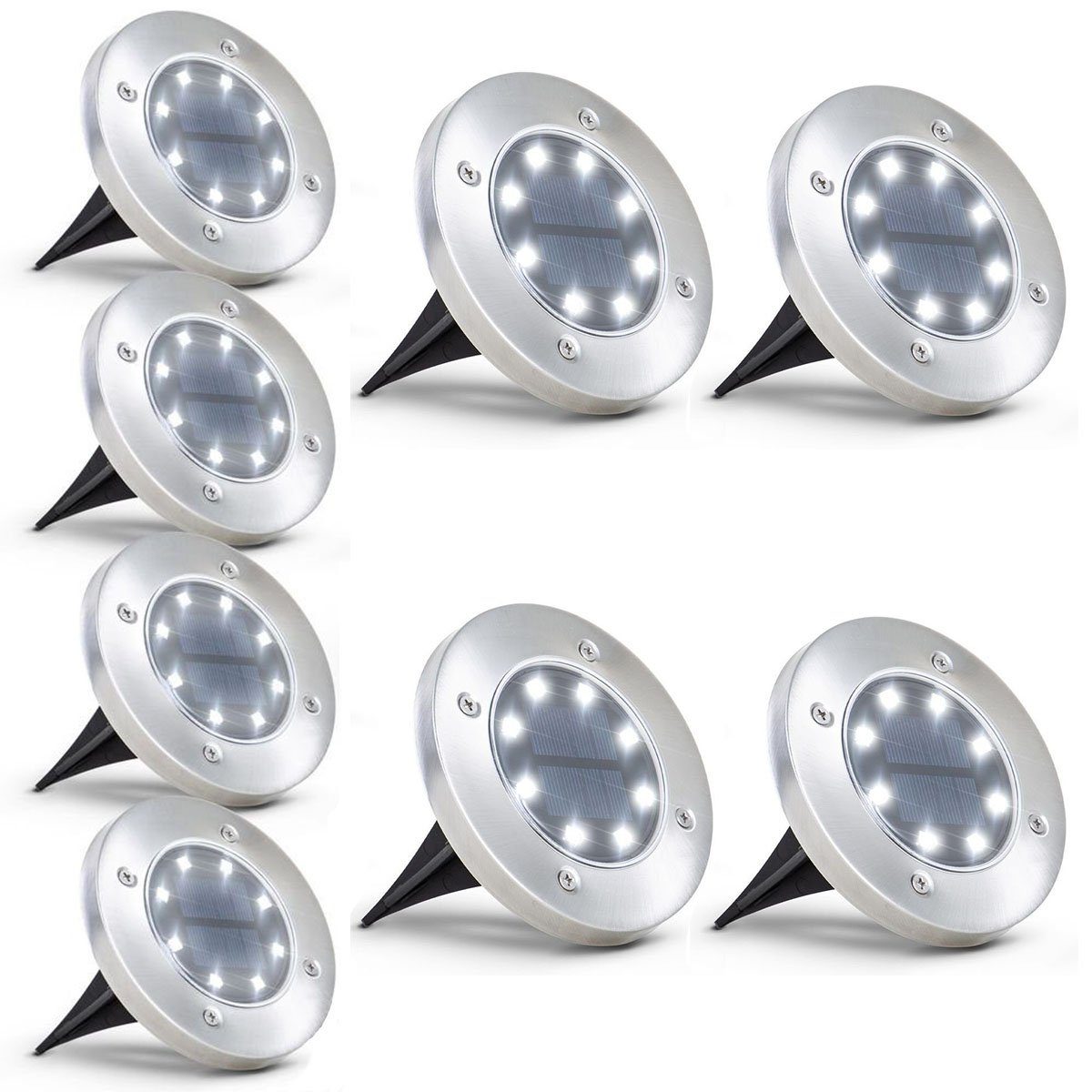 LETGOSPT LED Gartenstrahler 8x Solarleuchte LED-Außenleuchte, günstig online kaufen