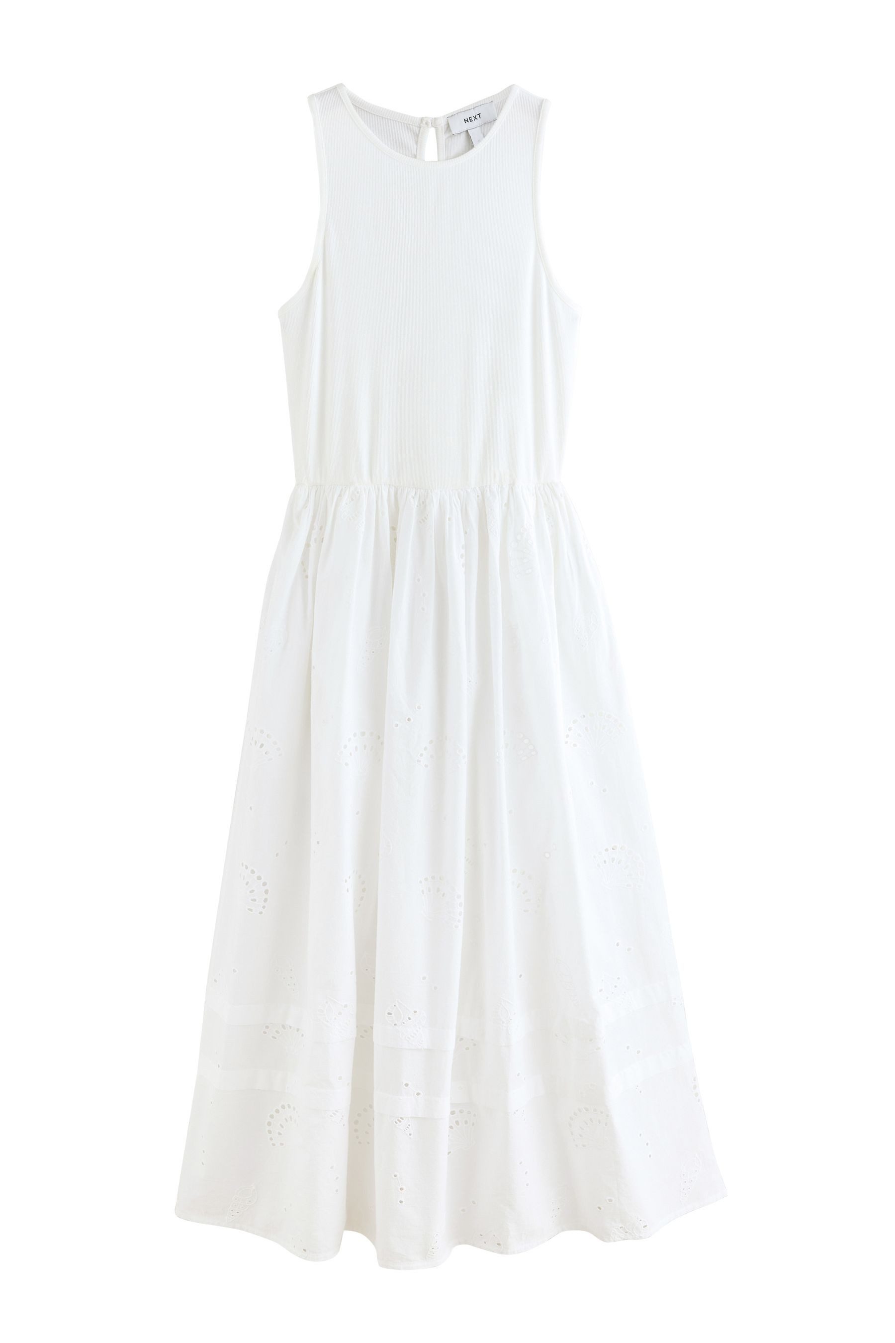 Next Sommerkleid Ärmelloses 2-in-1-Kleid mit Lochstickerei (1-tlg)
