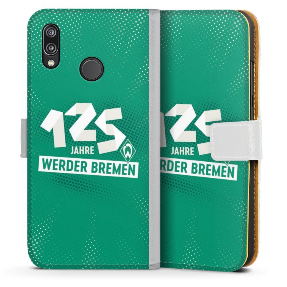 DeinDesign Handyhülle 125 Jahre Werder Bremen Offizielles Lizenzprodukt, Huawei P20 Lite Hülle Handy Flip Case Wallet Cover Handytasche Leder