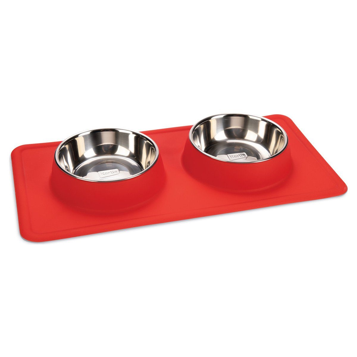 Napf-Set Dinner Set Silikon Inox Dex rot