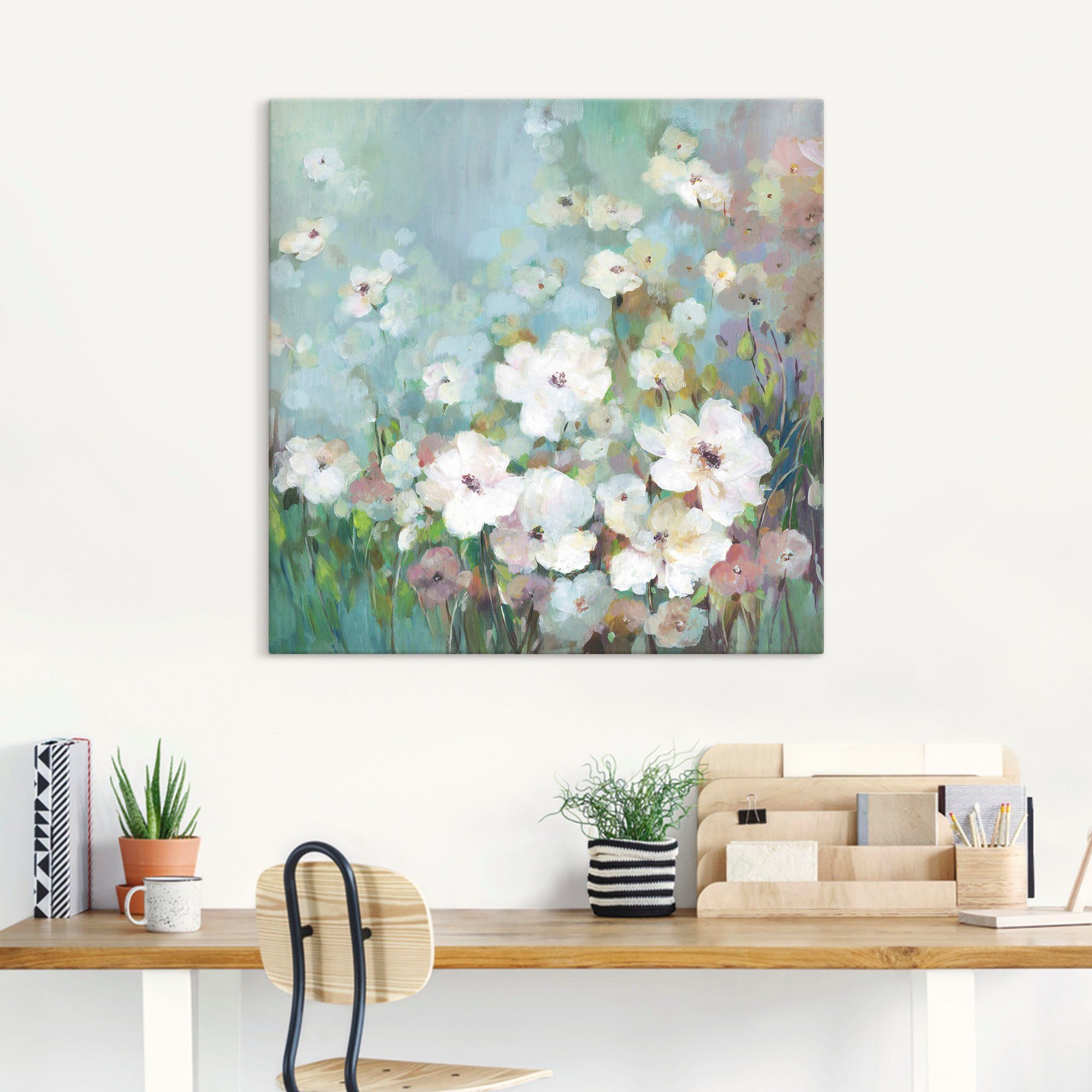 Artland Wandbild Feldblumengarten, Blumenwiese (1 St), als Leinwandbild, Poster in verschied. Größen