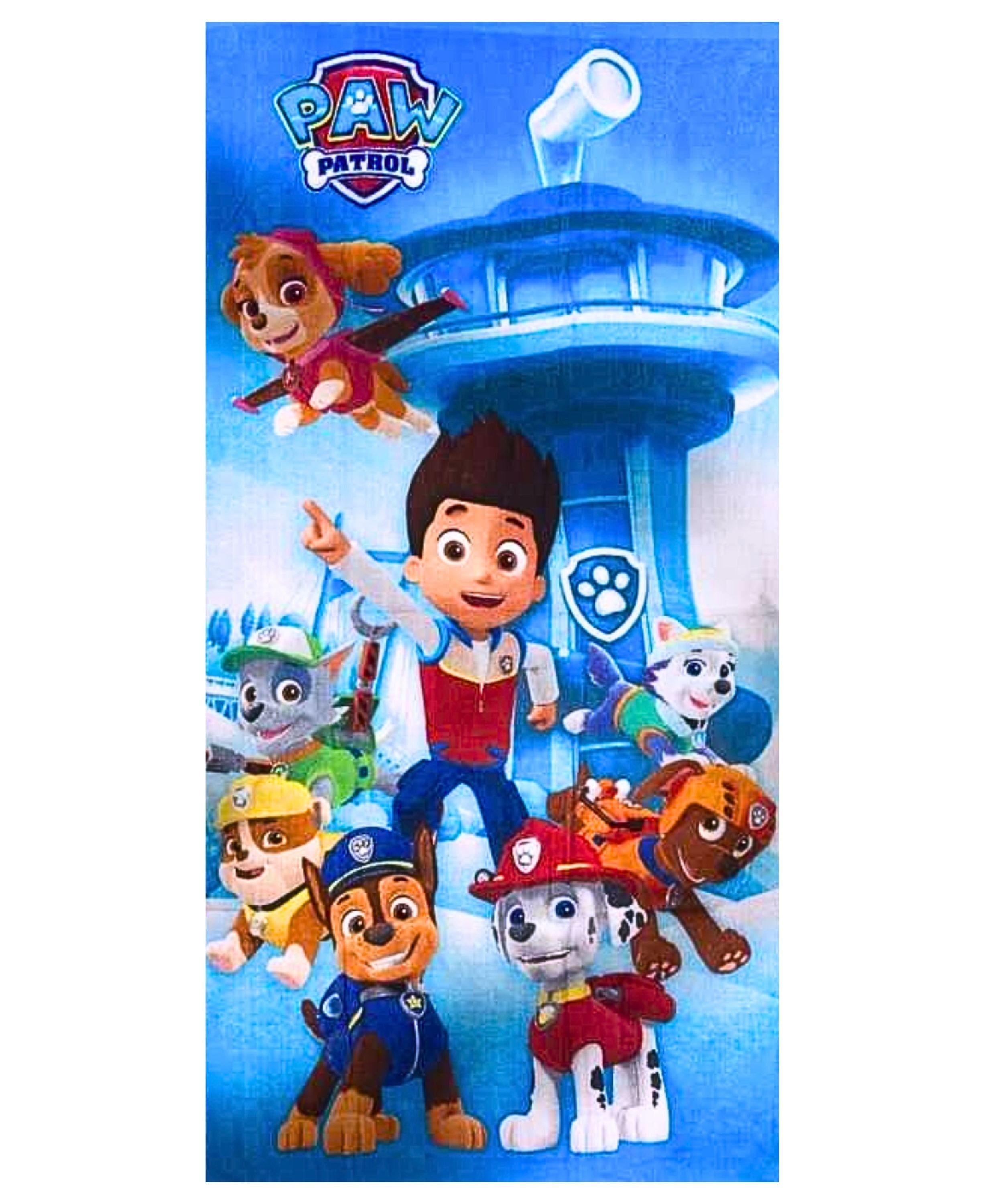 PAW PATROL Badetuch PAW Zentrale, Baumwolle, Kinder Strandtuch 70 x 140 cm