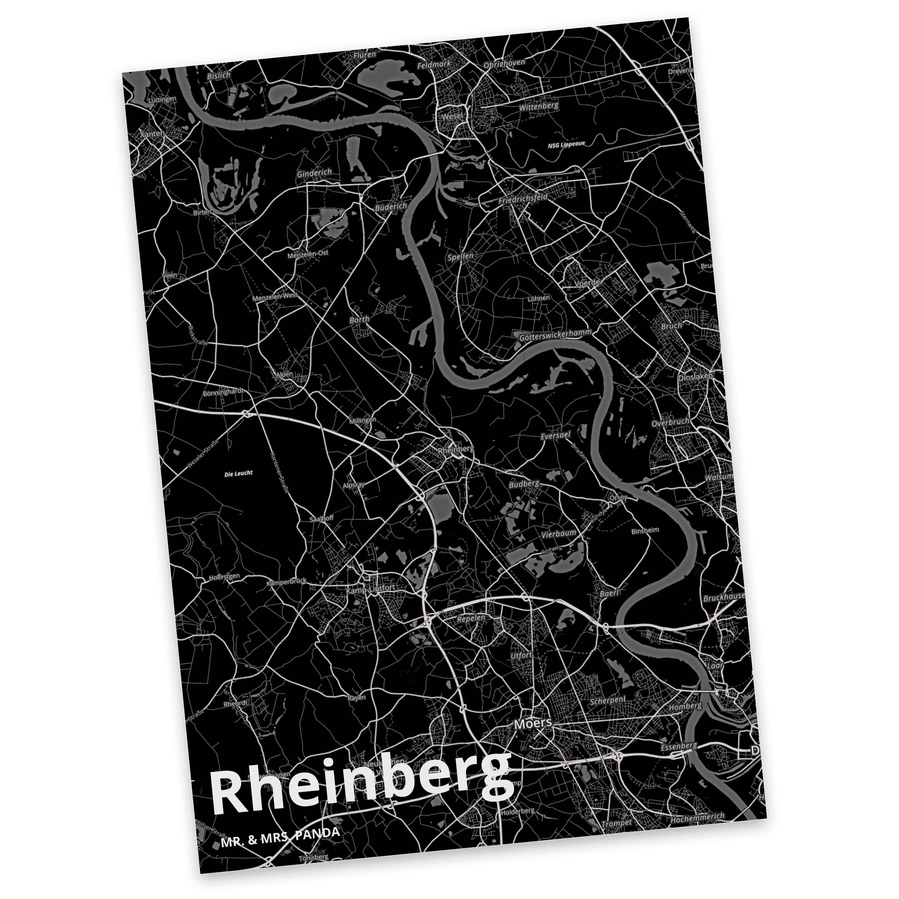Mr. & Mrs. Stadt, Rheinberg Stadt Dankeskarte, Landkarte Postkarte Panda - Geschenk, Dorf Karte