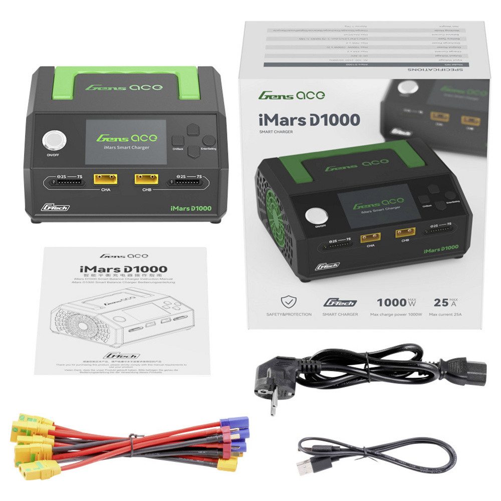 Gens ace Gens ace Modellbau-Ladegerät 25 A LiPo, LiIon, LiHV, LiFePO, NiMH do Modellbau-Ladegerät