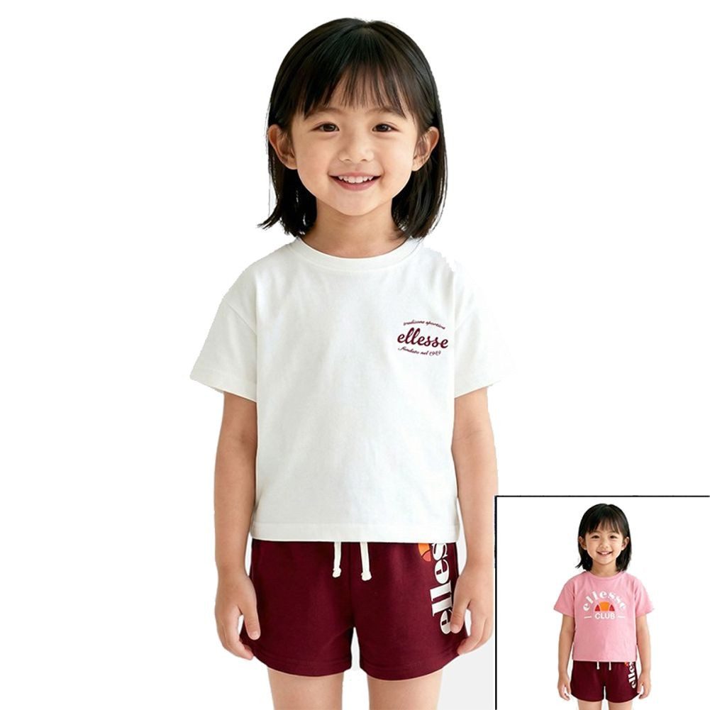 Ellesse Top & Shorts Ellesse Mädchen Set 3-teilig Shorts & 2 T-Shirts Sommer Outfit (Set, 2 T-Shirts Sports set mit Shorts) Drei Teile Mädchen Spoer Sommerset T-Shirts + Shorts