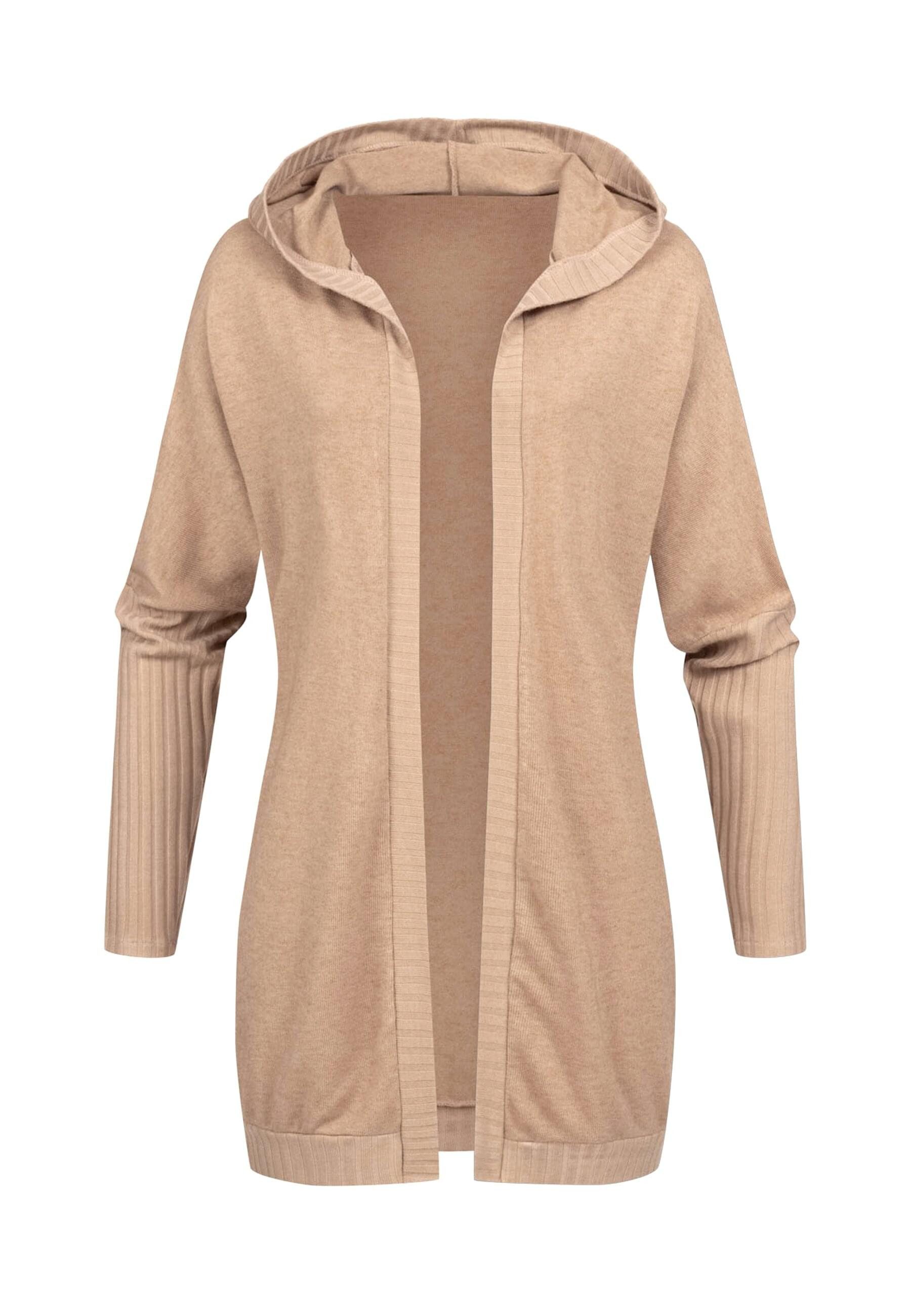 CLOUD 5IVE Strickjacke "CLOUD 5IVE Cardigan mit offenem Schnitt und Kapuze" günstig online kaufen