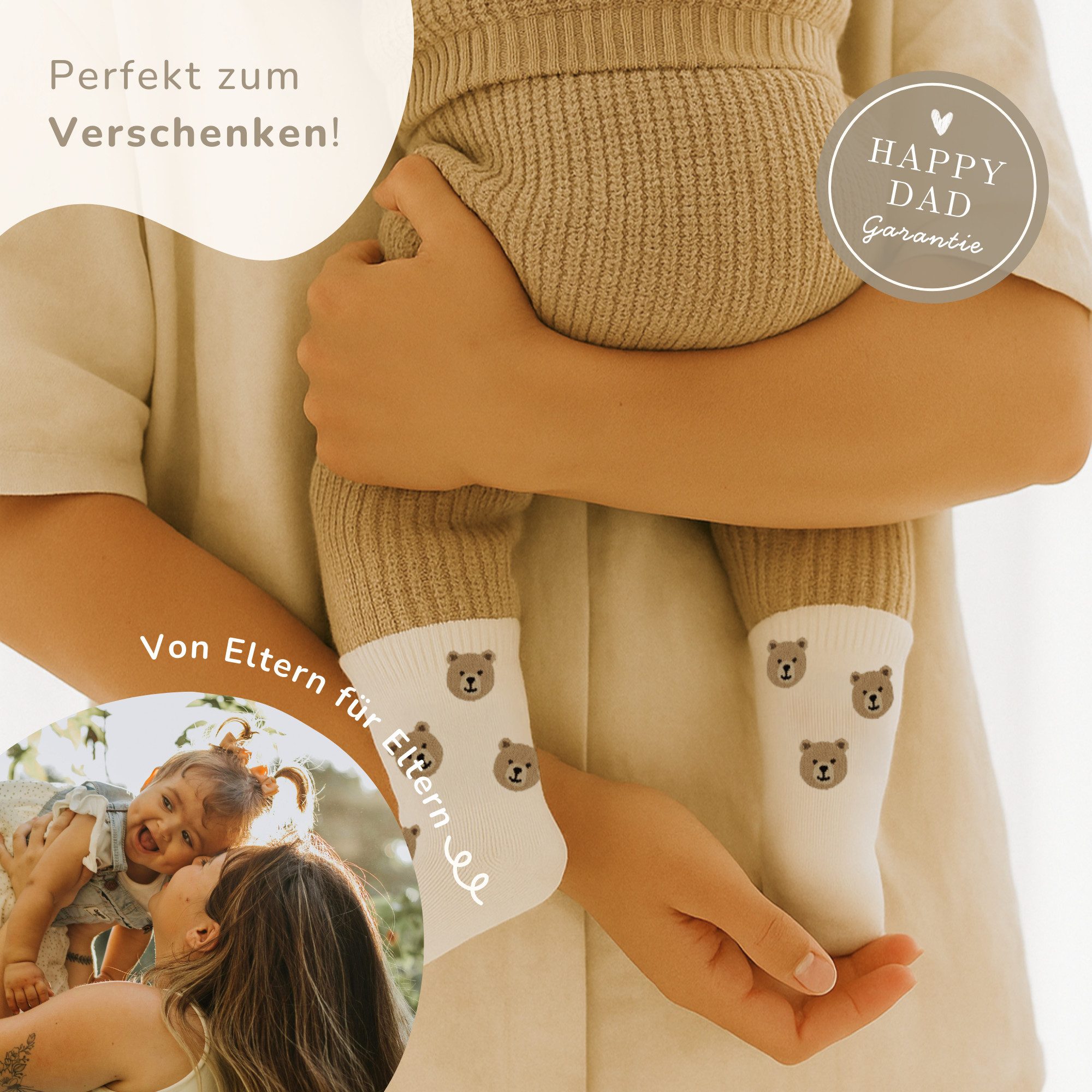 MeinBaby123® Freizeitsocken Geschenkset zur Geburt, Baby, Babyparty, i love mom, dad Geschenk für Mama und Papa