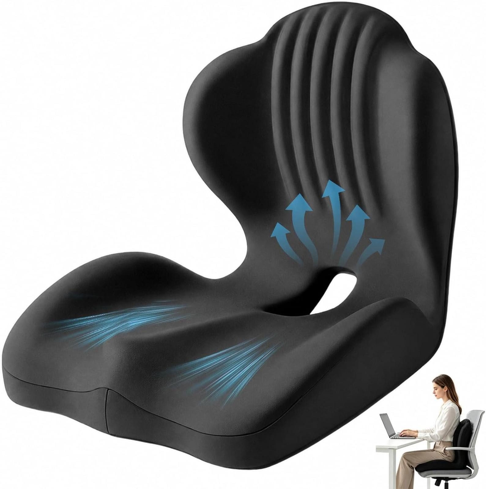 FELIXLEO Sitzkissen Ergonomisches Sitzkissen Memory-Schaum Sitzkissen Orthopädisch