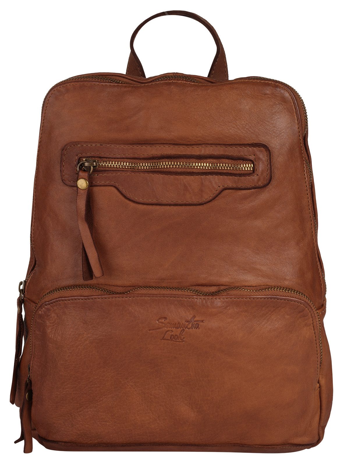 Samantha Look Cityrucksack, echt Leder, Made in Italy