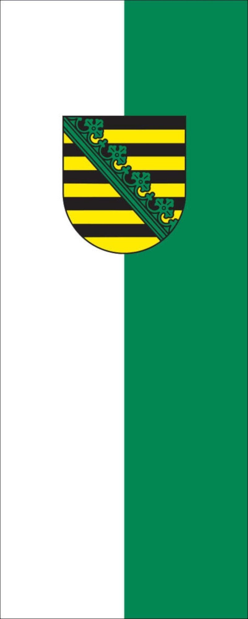 flaggenmeer Flagge Sachsen mit Wappen 120 g/m² Hochformat