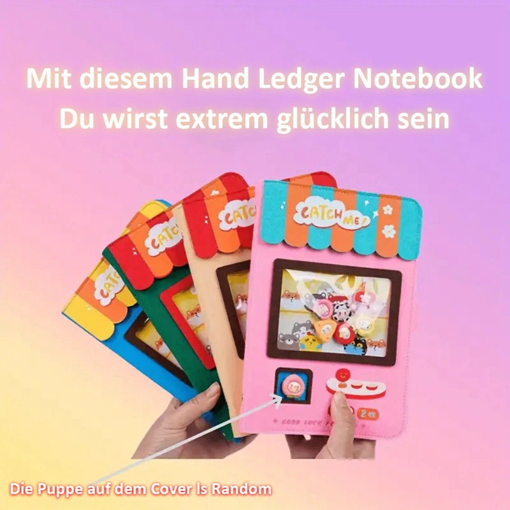 süßes Puppen-Scrapbook-Design-Cover-Spulenbuch Notizbuch A5-Loseblatt-Notizbuch, TUABUR