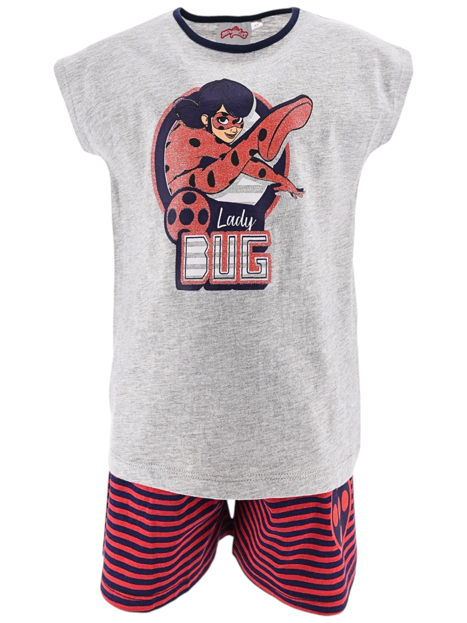 Miraculous - Ladybug Schlafanzug Ladybug (2 tlg) Pyjama Set kurz - Mädchen Shorty Gr. 104-128 cm