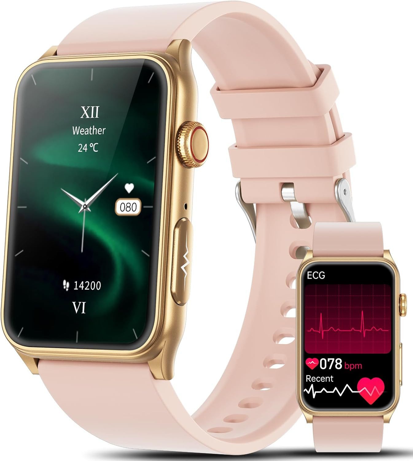Marsyu Smartwatch (3,9 cm, android ios), Smartwatch 1.57 Zoll Fitnessuhr mit 120 Sportmodi