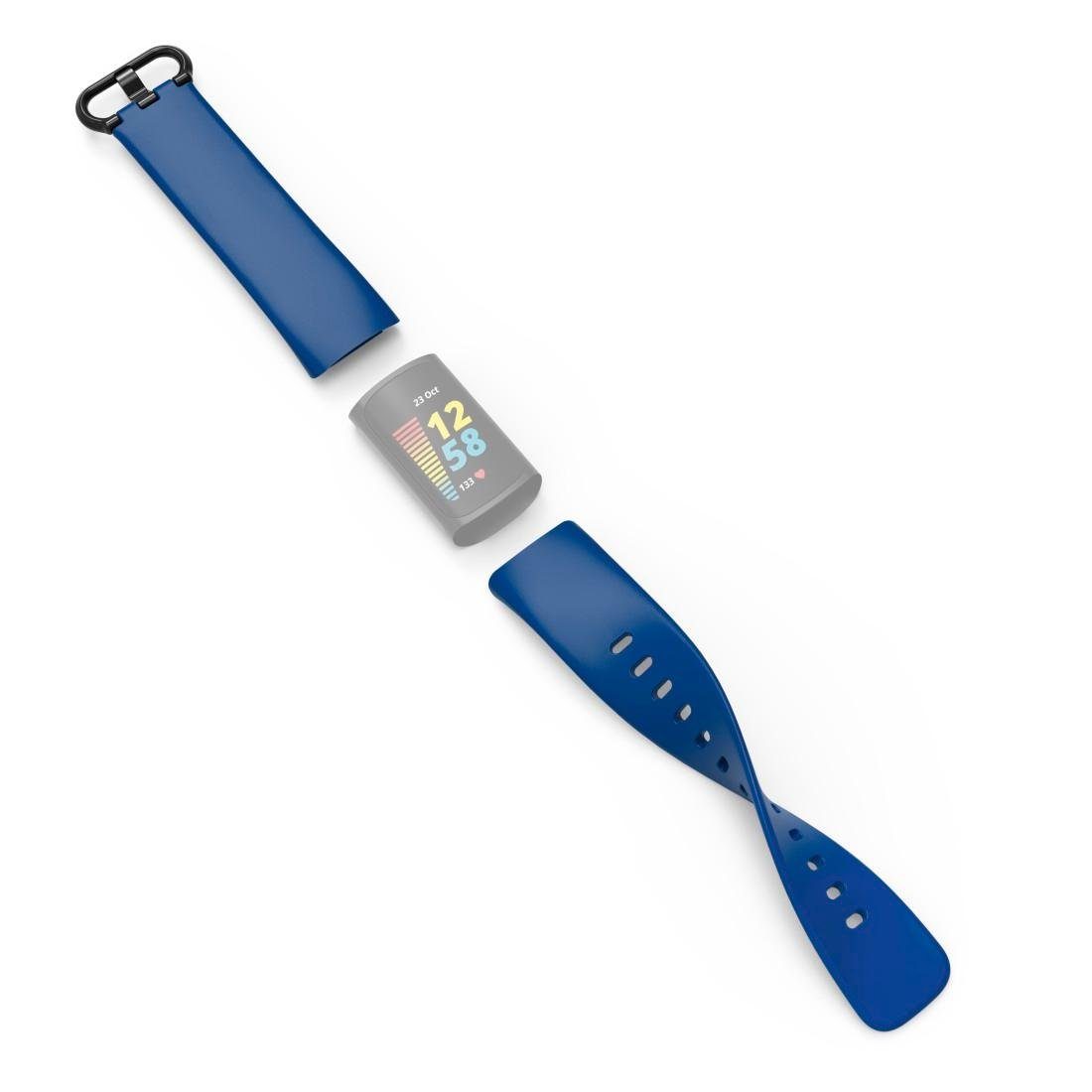 zum Armband 5, universal Charge Hama Uhrenarmband Fitbit dunkelblau für Smartwatch-Armband Tauschen,