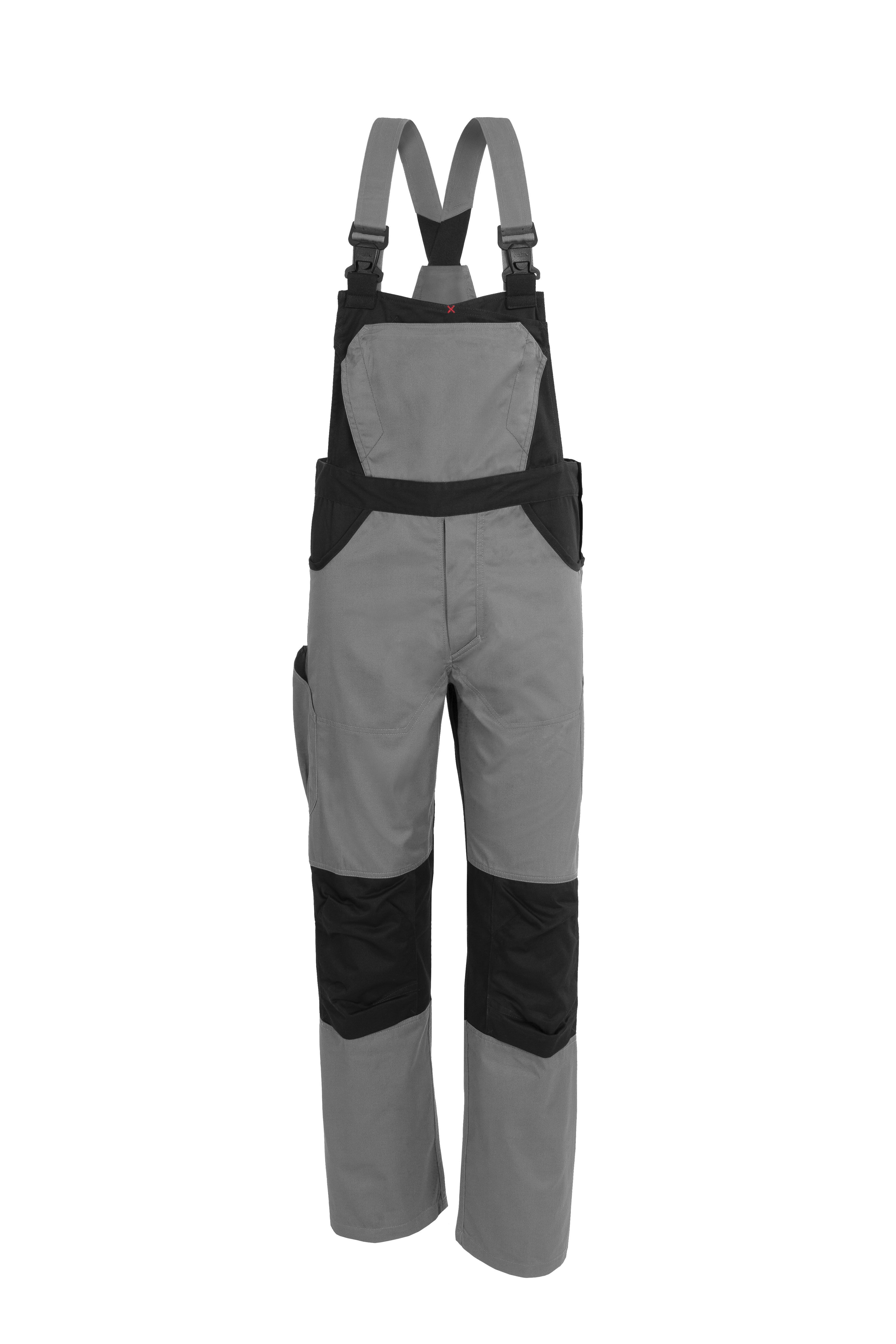 Qualitex Workwear Arbeitslatzhose "X-Serie" X-treme strapazierfähige Arbeitshose - faserverstätkt (1-tlg) Latzhose mit 14 Taschen - Blaumann mit vorgeformter Kniepolstertasche