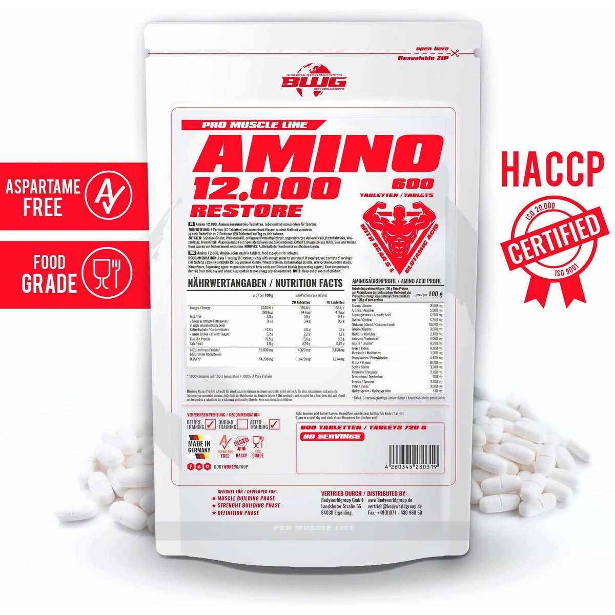 BWG BWG Amino Restore BCAA Tablette, 1 er