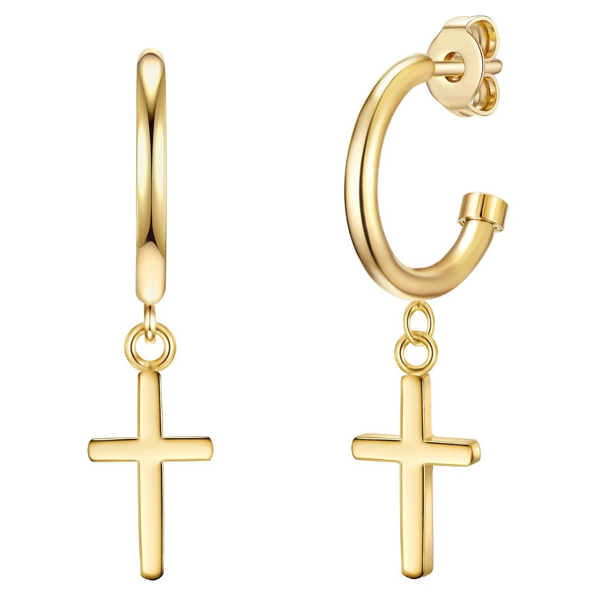 Eastside Paar Creolen Kreuz gelbgold, aus Edelstahl günstig online kaufen