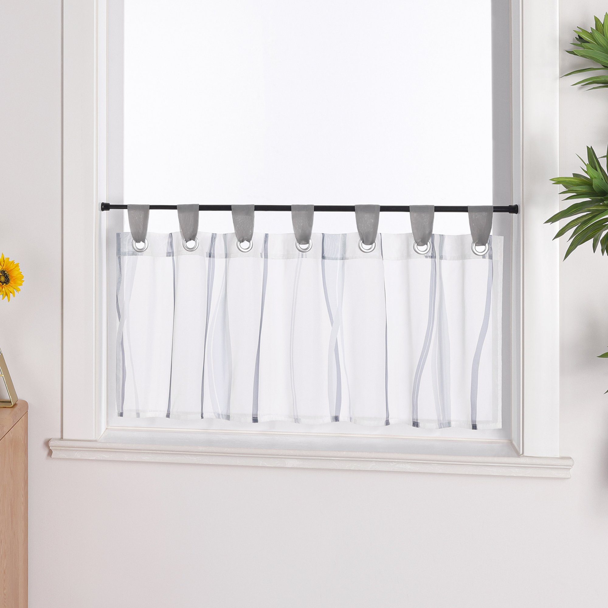 Joyswahl Scheibengardine (1 St), Schlaufen, Bistrogardine, Wellen Muster günstig online kaufen