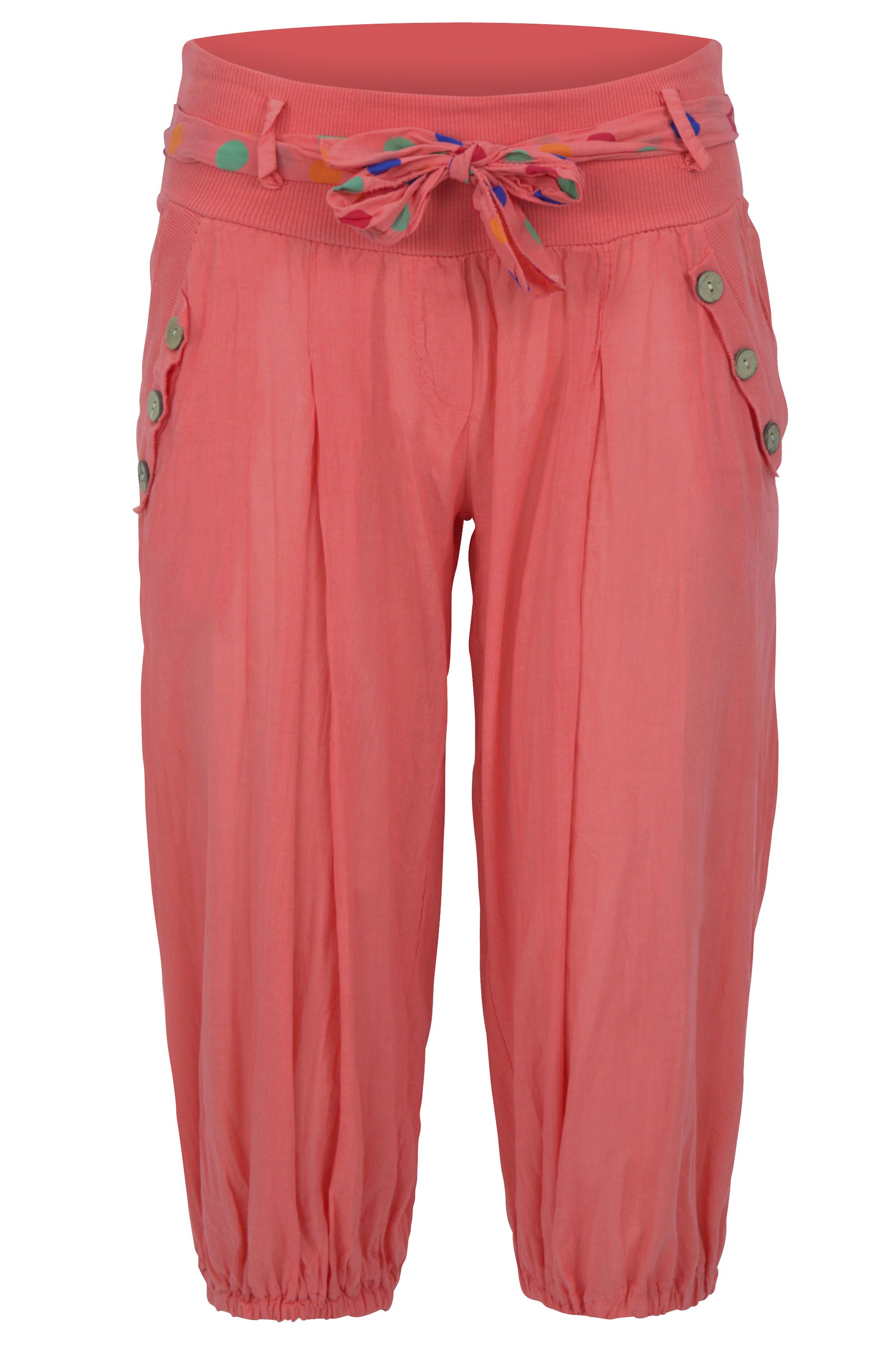 malito more than fashion Caprihose malito Damen Pumphose in Unifarben, lässige kurze Hose, Bermuda für Pumphose in Unifarben Einheitsgröße